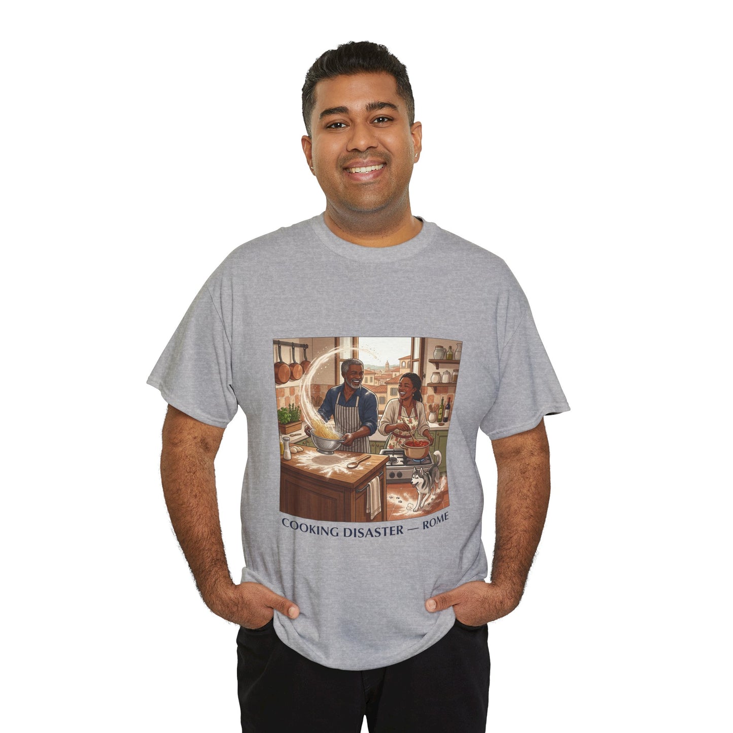T-Shirt — 'Cooking Disaster — Rome' Illustrated Cooking Tee