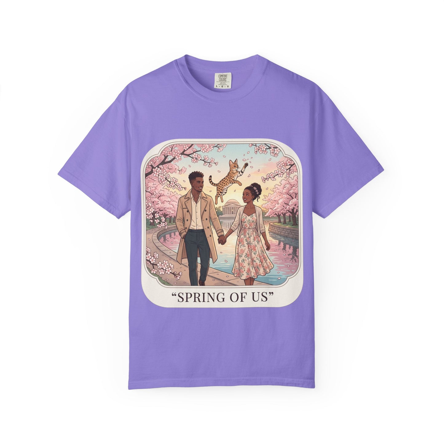 Spring of Us T-Shirt — Romantic Cherry Blossom Couple Graphic Tee