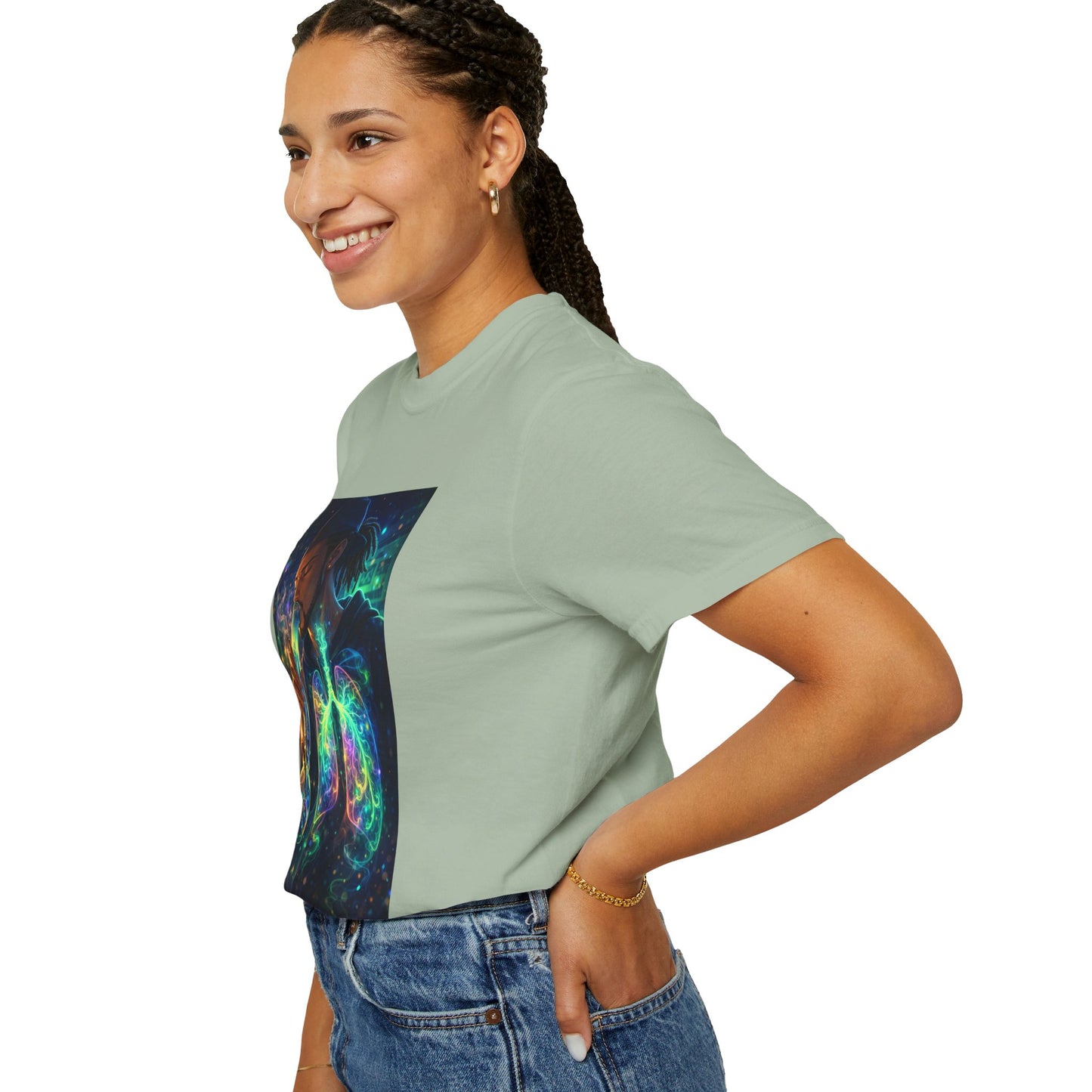 Cosmic Lungs T-Shirt — Neon Anatomical Art Tee