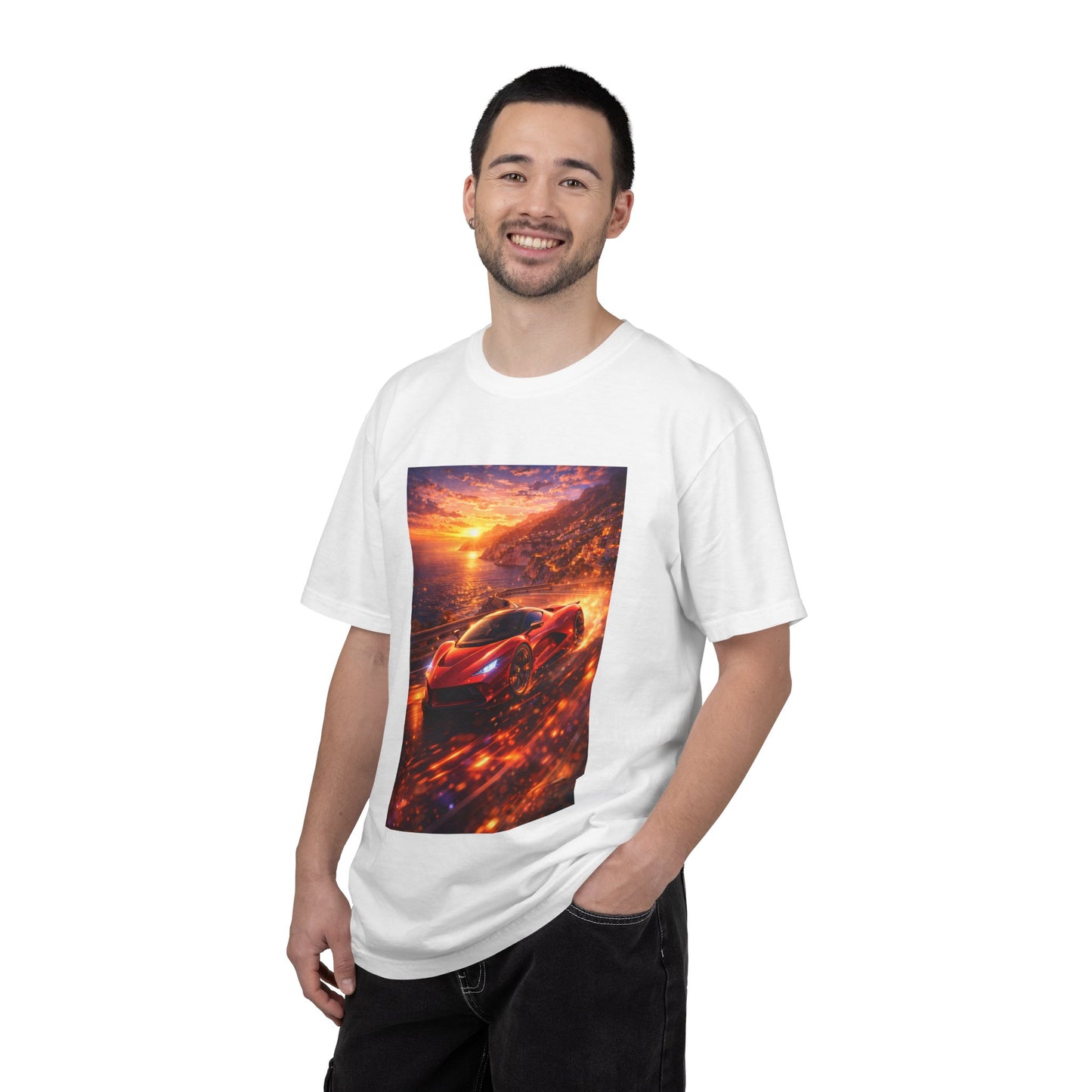Ferrari F80- Amalfi Coast, Italy - T‑Shirt — Red Sports Car Print