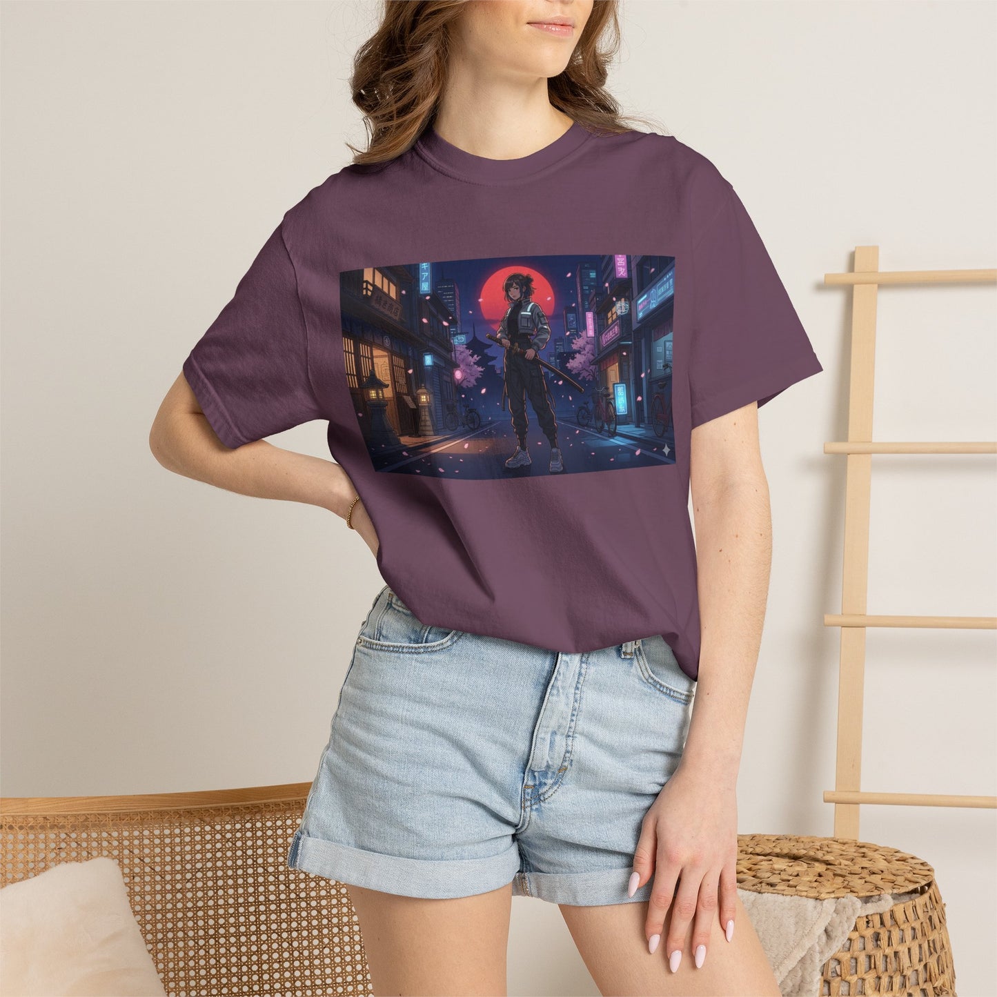 Japan — Samurai City Tradition + Nightscape T-Shirt —  Graphic Tee