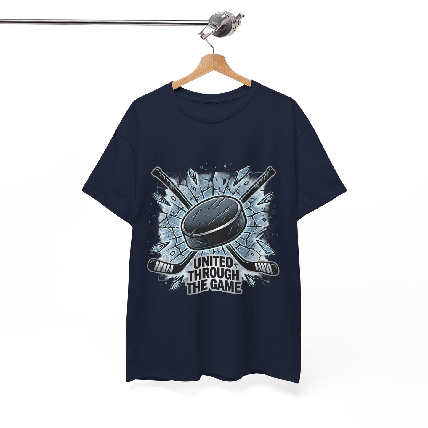 Hockey T-Shirt — "United Through the Game" Graphic Tee