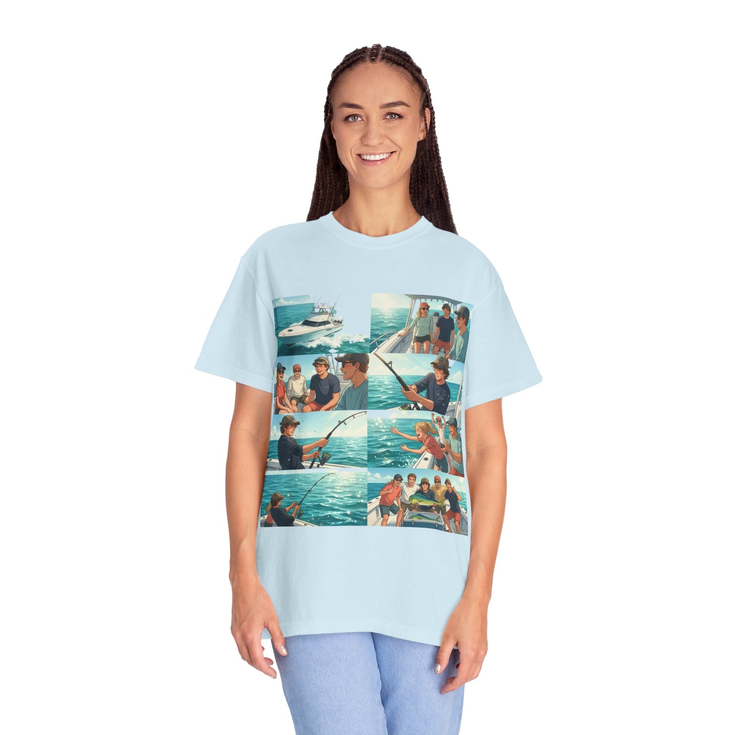 Deep Sea Energy (Friends Fishing Edition) Fishing Trip Photo Collage T-Shirt
