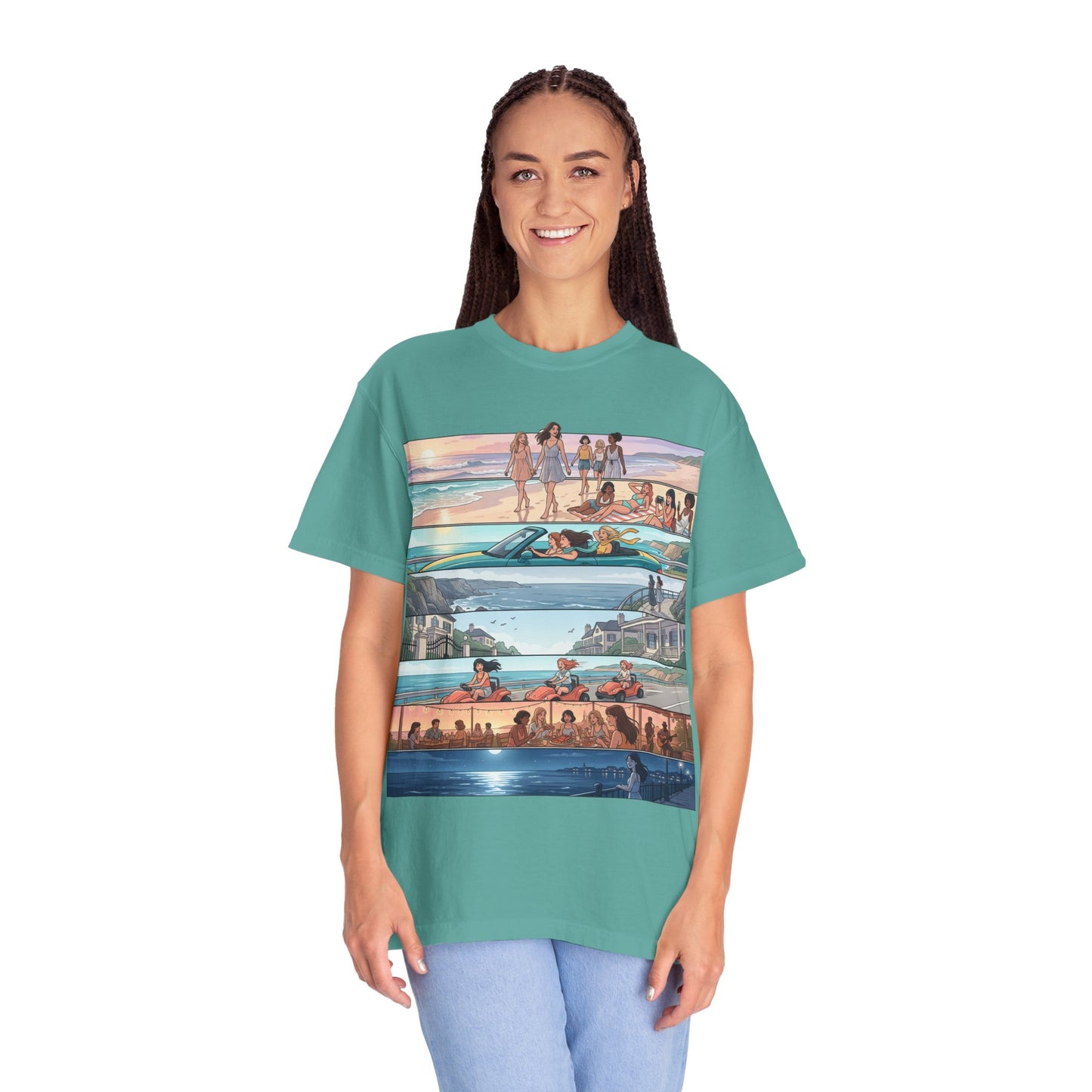 Beach Day Comic Panel T-Shirt — 'Meet Me Where the Waves' Graphic Tee