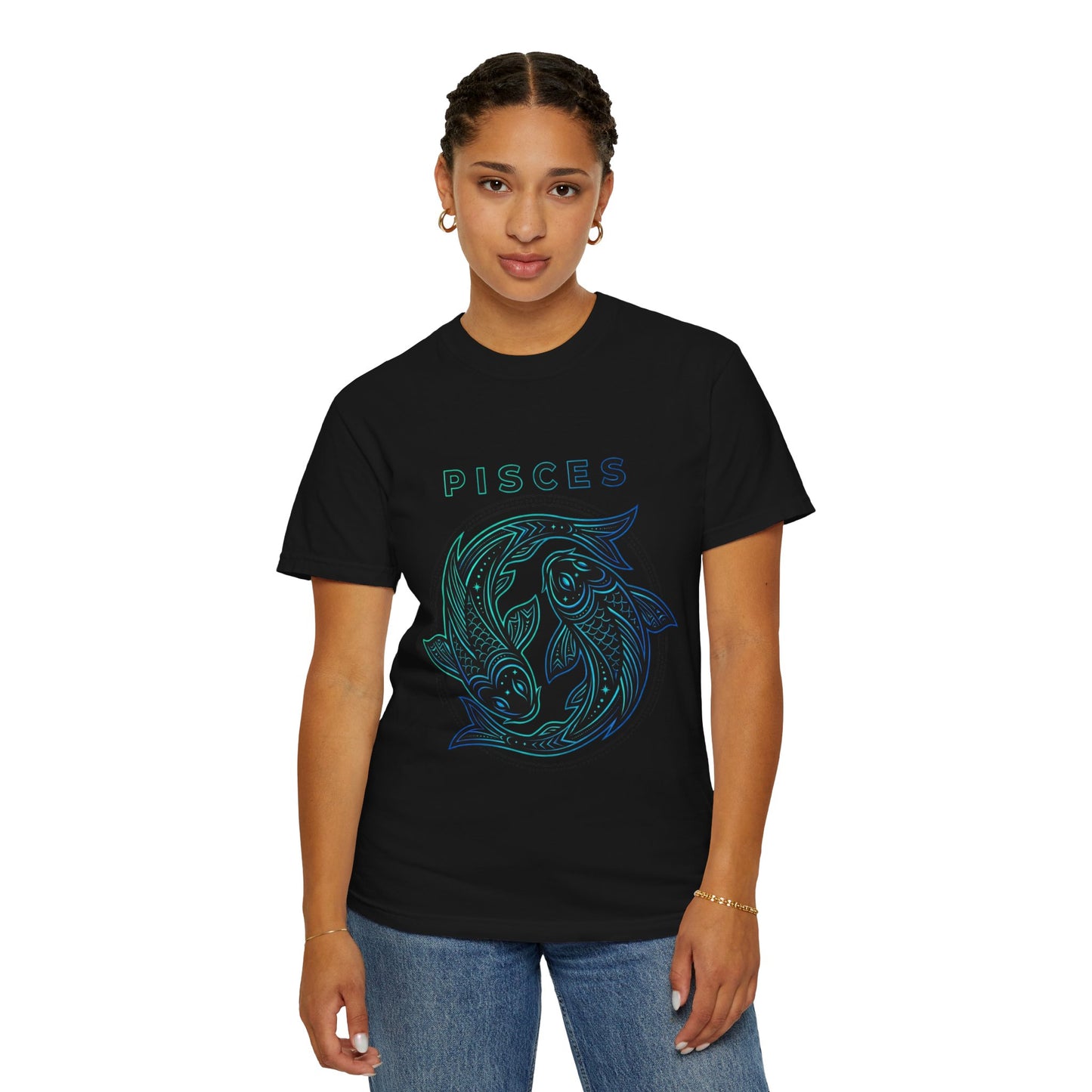 Pisces Zodiac T-Shirt — Artistic Twin Fish Astrology Tee