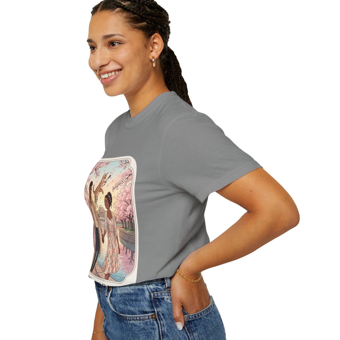 Spring of Us T-Shirt — Romantic Cherry Blossom Couple Graphic Tee