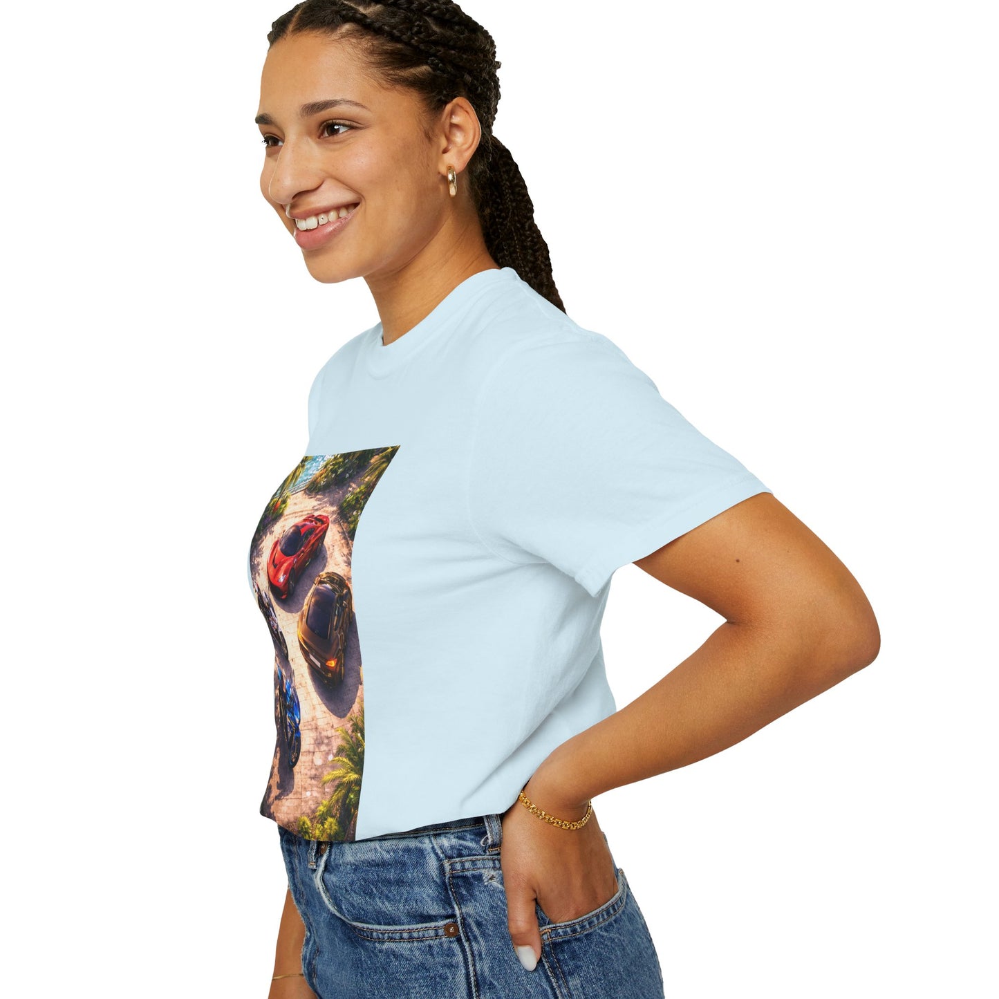 MULTI-VEHICLE - T-Shirt — Tropical Sports Cars & Motorbikes Print