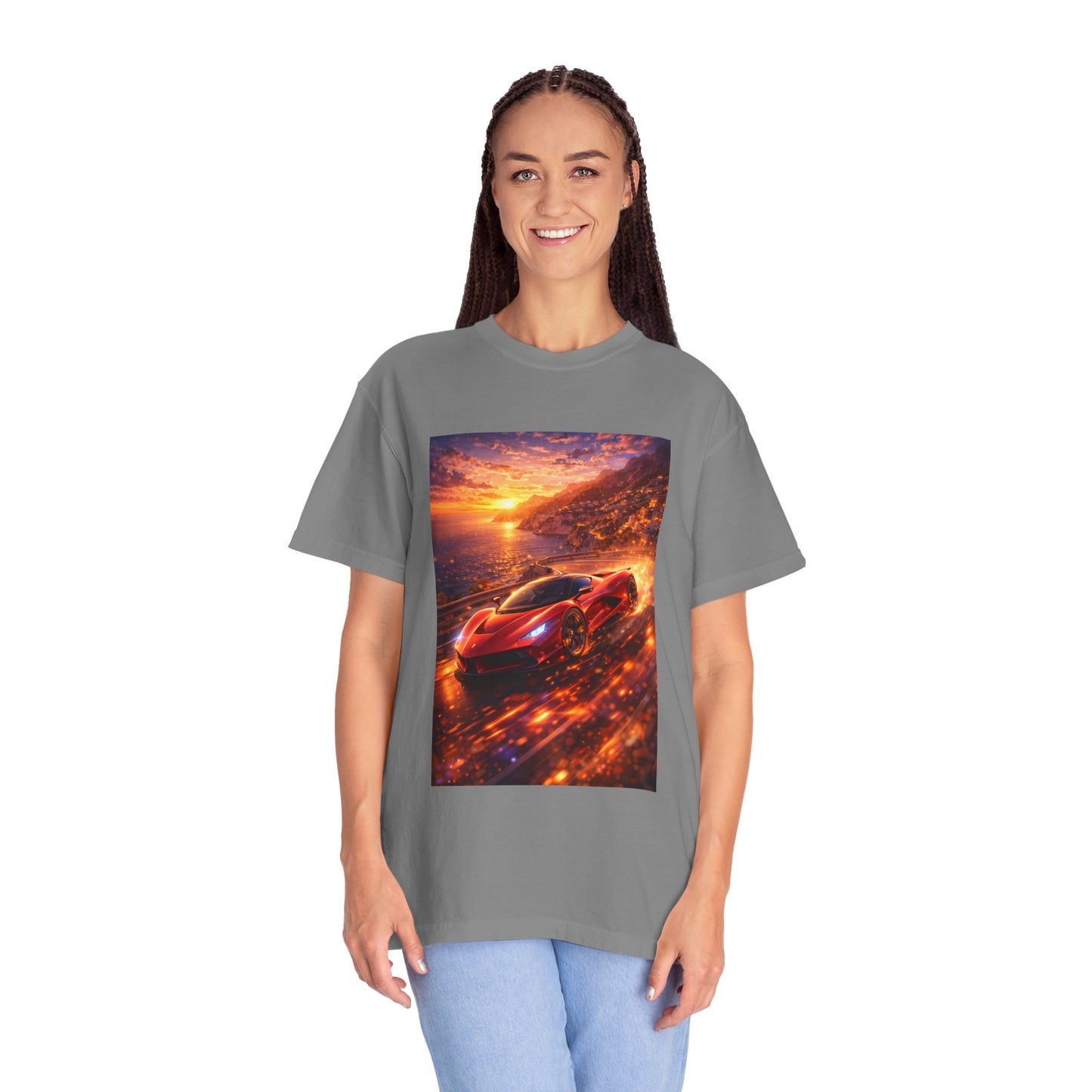 Ferrari F80- Amalfi Coast, Italy - T‑Shirt — Red Sports Car Print