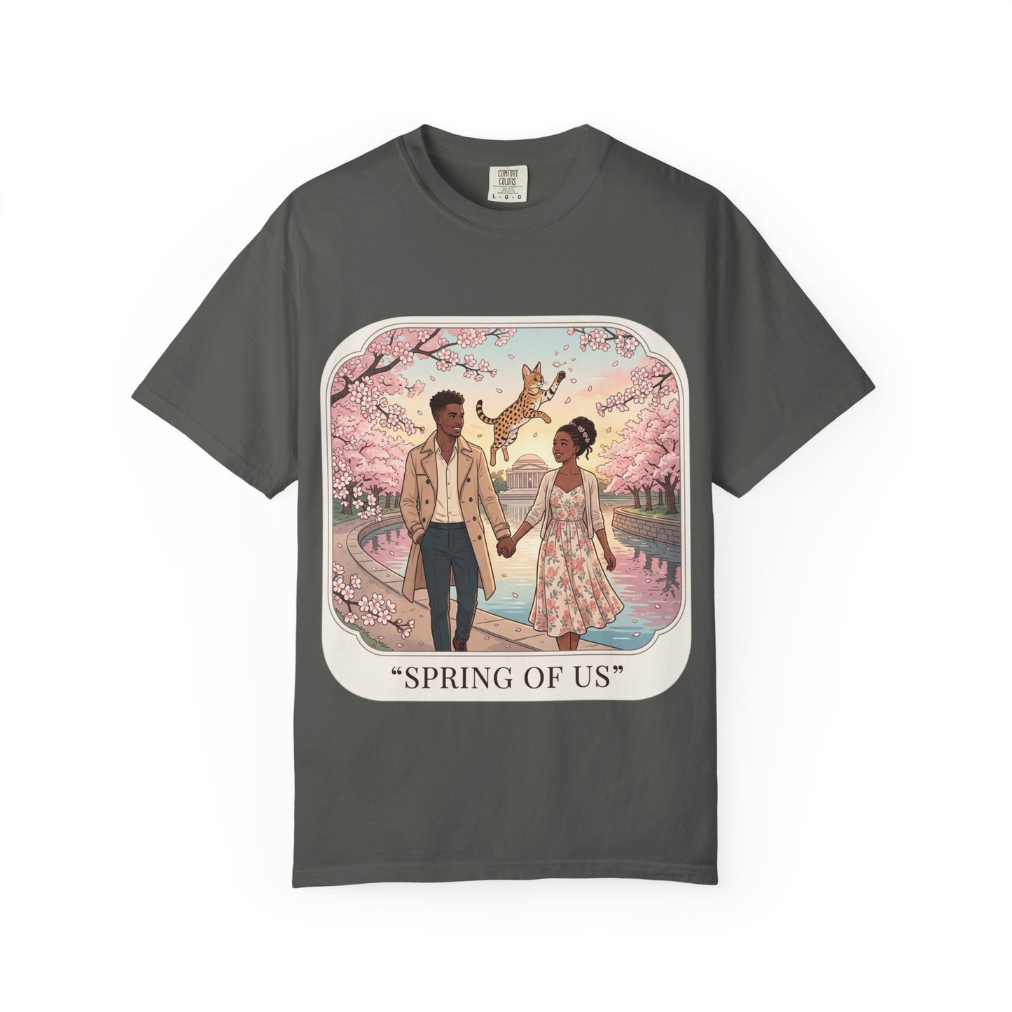 Spring of Us T-Shirt — Romantic Cherry Blossom Couple Graphic Tee