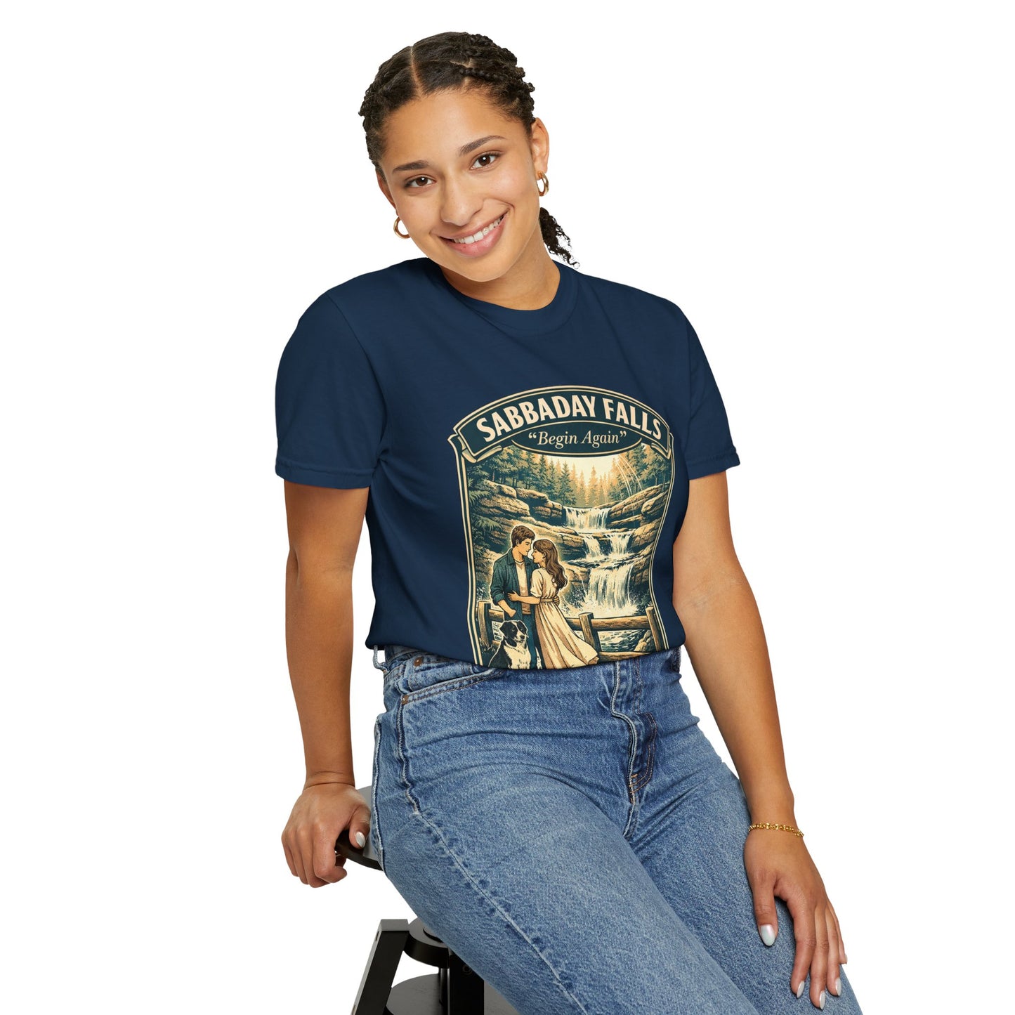 Sabbaday Falls 'We Begin Again' Vintage Nature T-Shirt