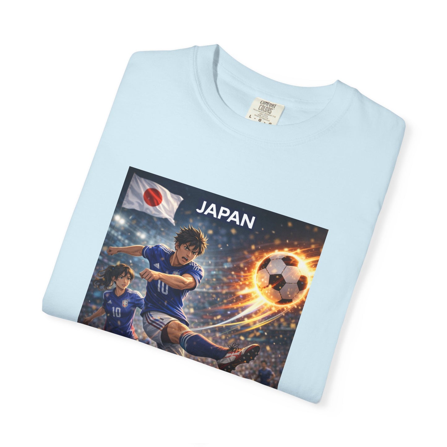 Japan Soccer Team Graphic T‑Shirt — Dynamic Football Players Design