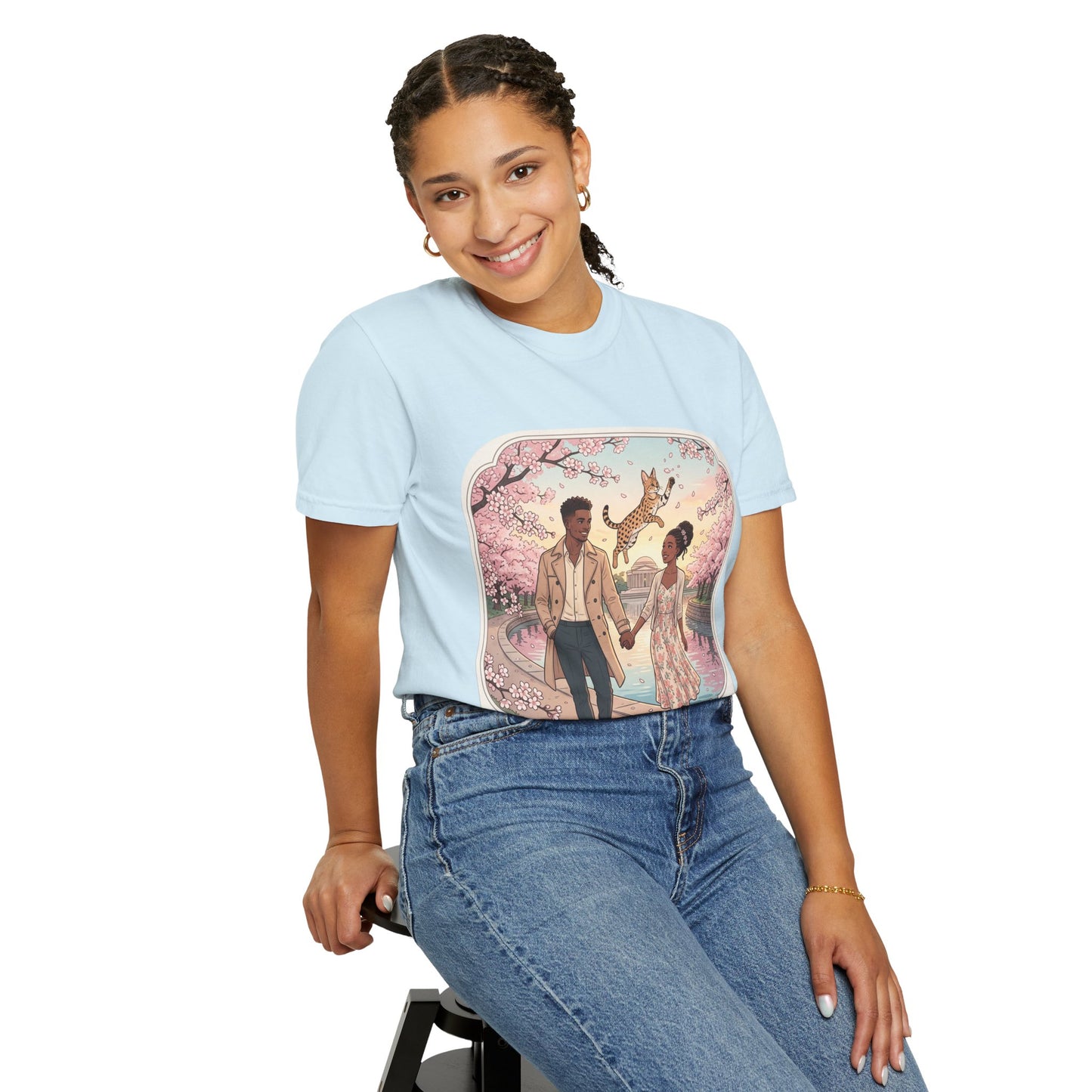 Spring of Us T-Shirt — Romantic Cherry Blossom Couple Graphic Tee