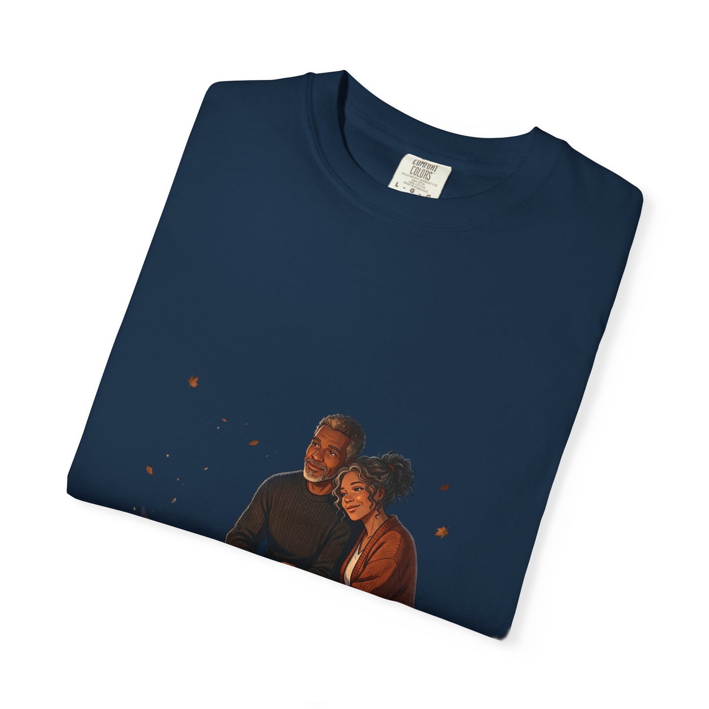 Midnight Firelight T-Shirt — Cozy Couple Campfire Graphic Tee