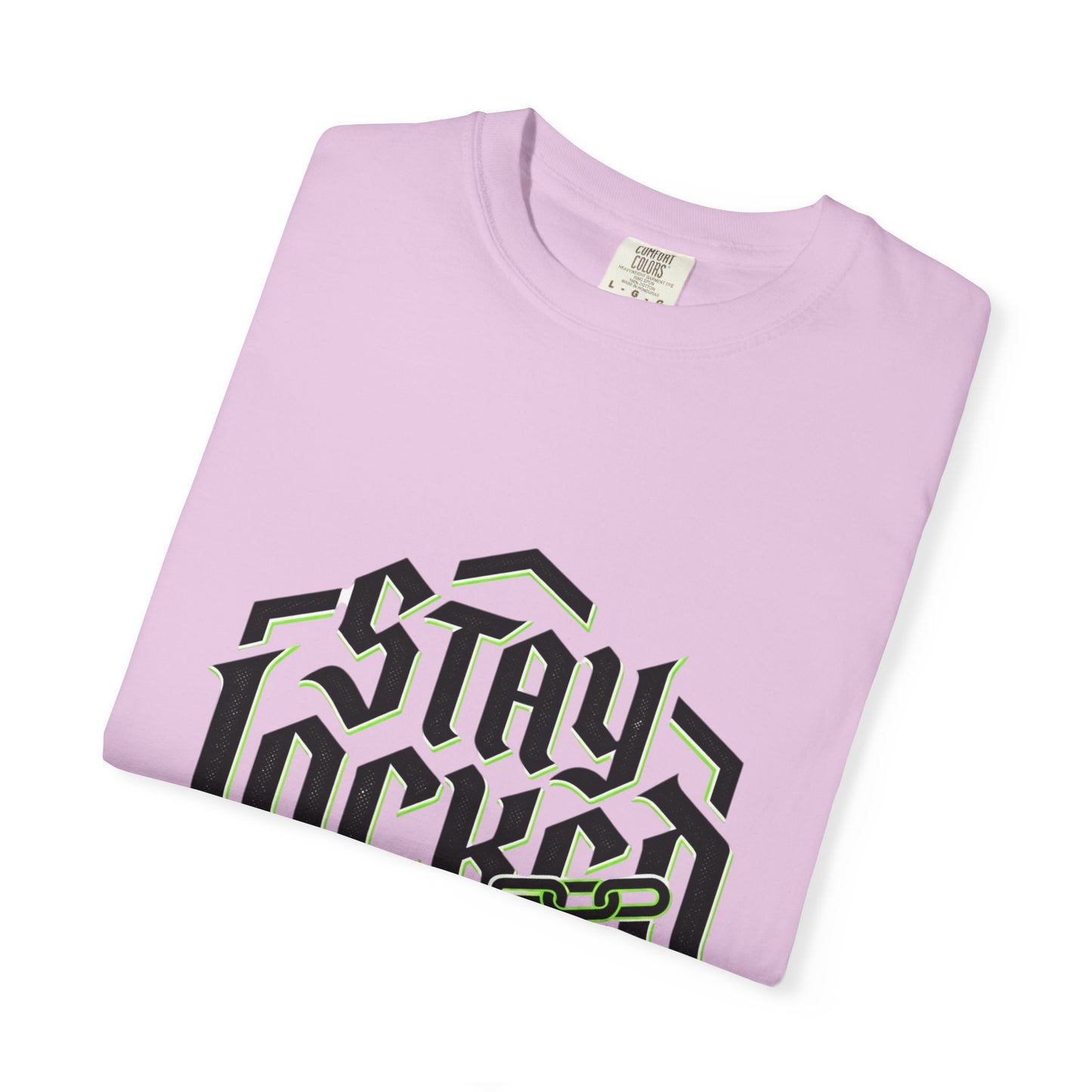 Stay Locked In T-Shirt — Bold Gothic Logo Tee