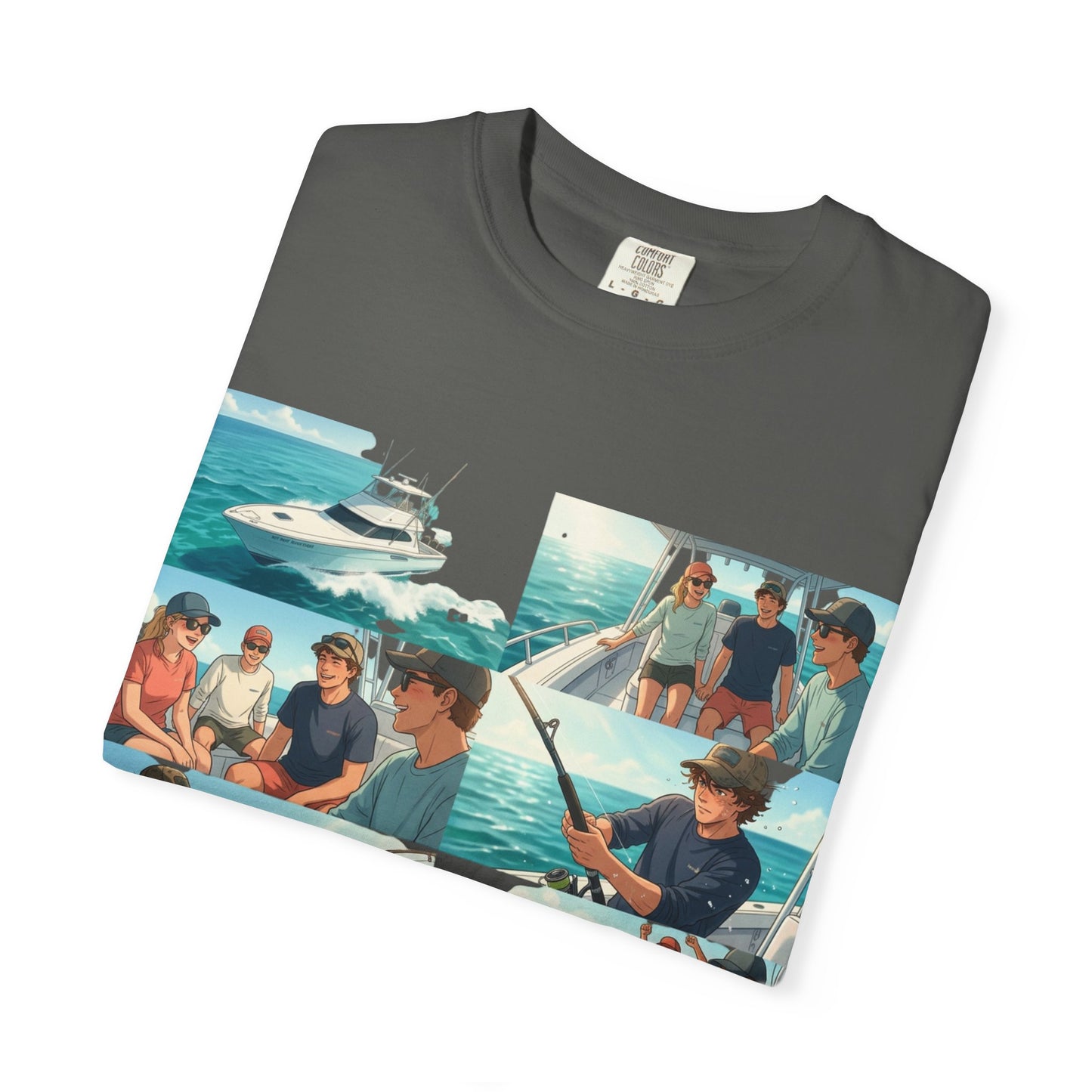 Deep Sea Energy (Friends Fishing Edition) Fishing Trip Photo Collage T-Shirt