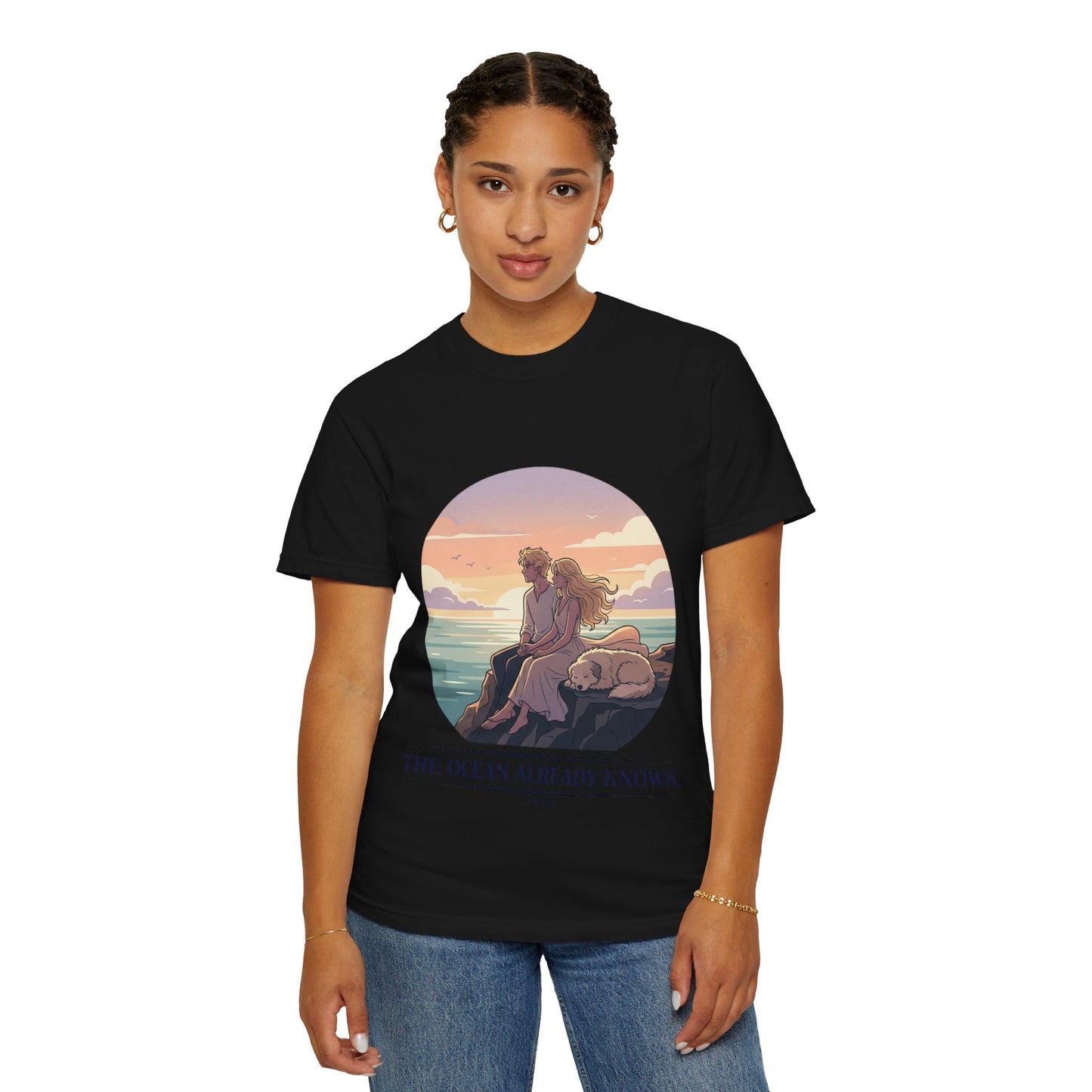 Ocean Sunset Graphic T-Shirt — "The Ocean Already Knows"