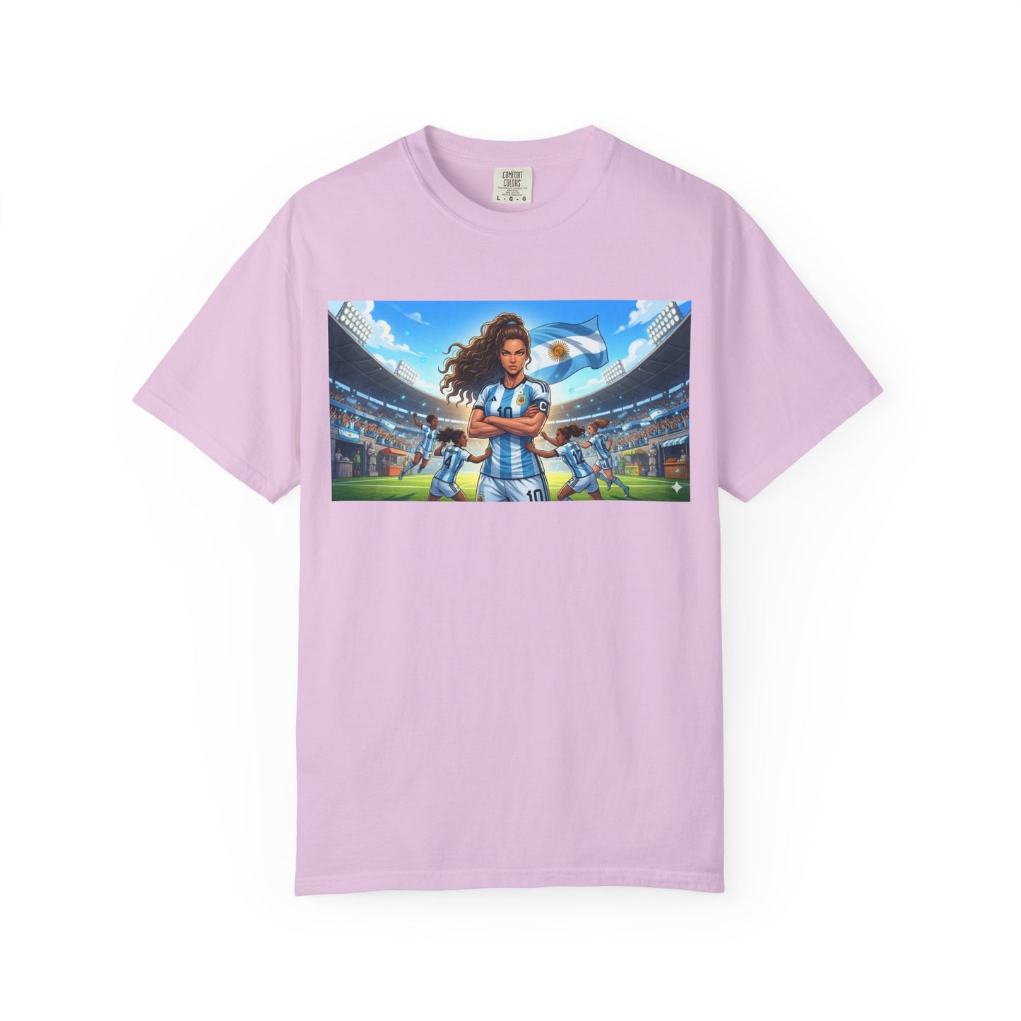 Argentina Soccer Heroine Stadium T-Shirt – Female Soccer Player Graphic Tee