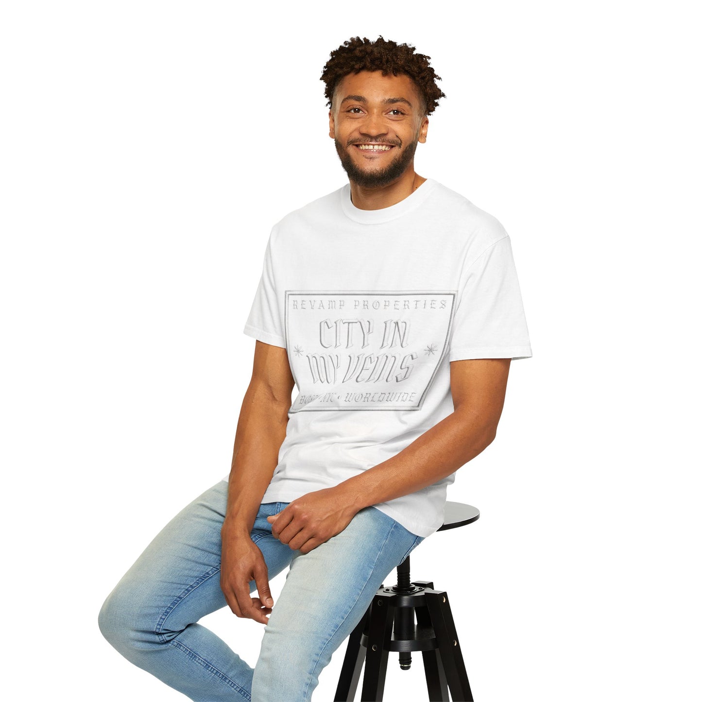 City In My Veins T‑Shirt — Vintage Cityscape Tee (Boston • NYC • Manchester)