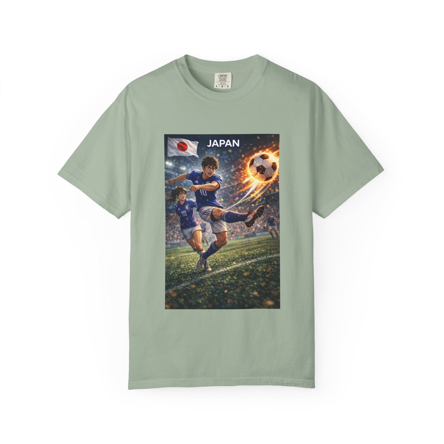Japan Soccer Team Graphic T‑Shirt — Dynamic Football Players Design