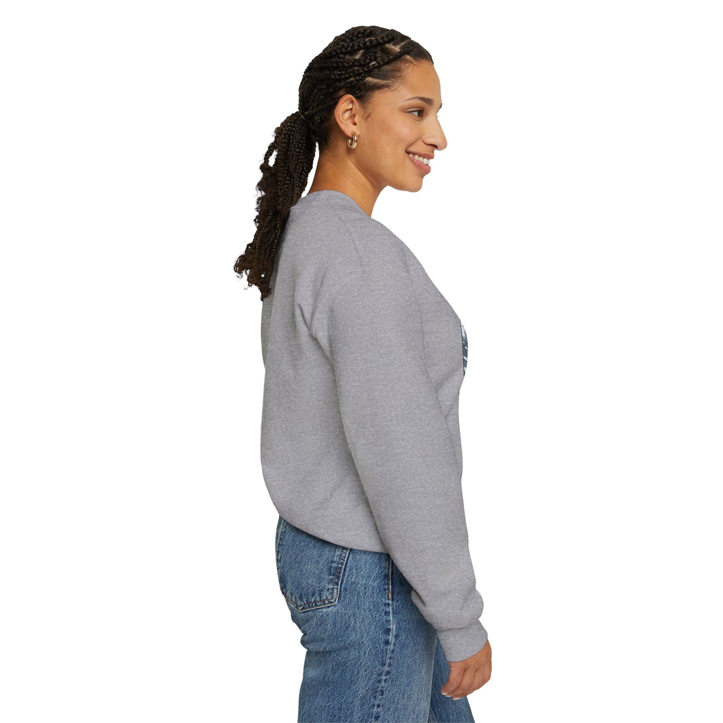 Crewneck Sweatshirt — Franconia Notch Winter Couple Scenic Graphic