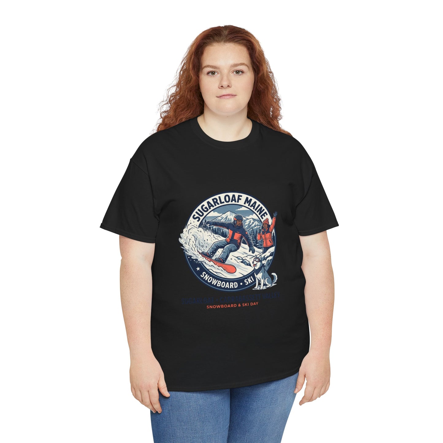 Sugarloaf Maine Snowboard & Ski T‑Shirt — Sugarloaf‑Carrabassett Valley Retro Graphic Tee