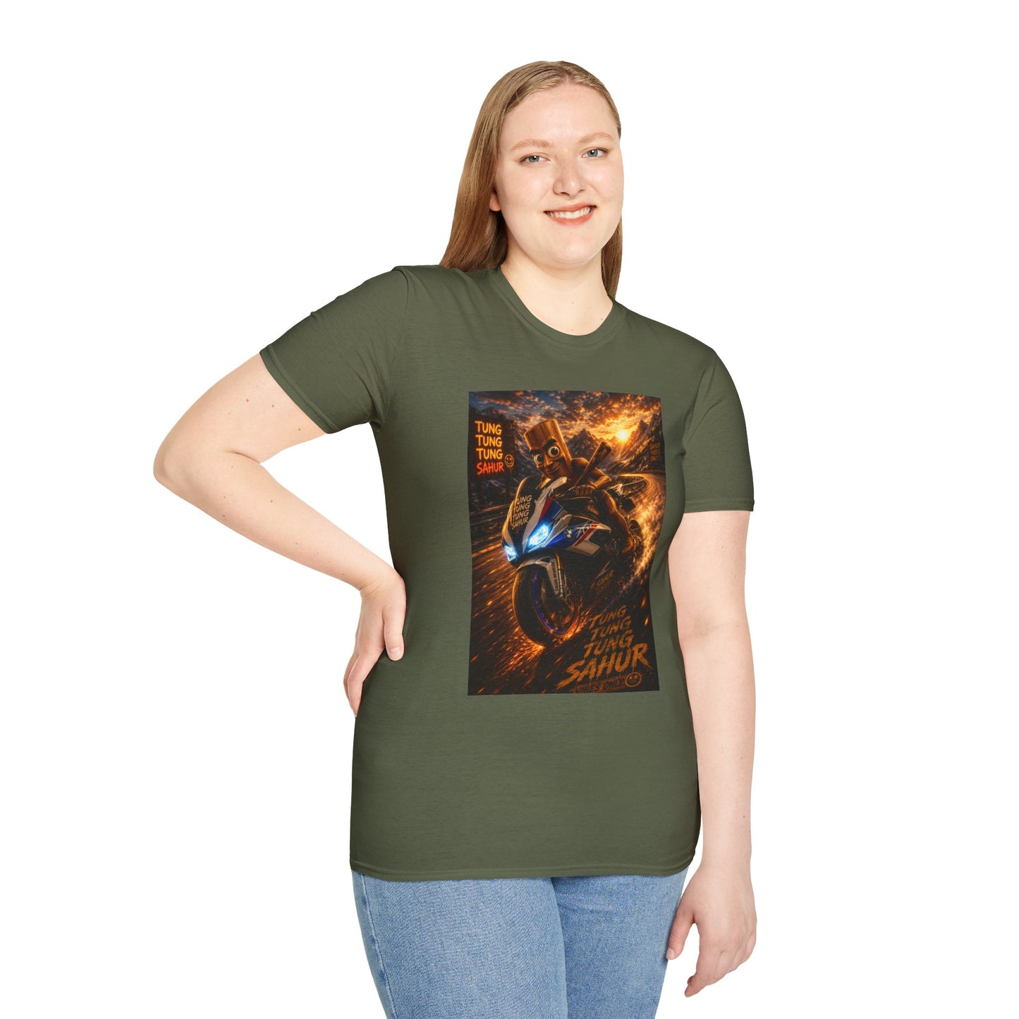 Tung Tung Tung Sahur 2 Wheels On Steel & Fire T-Shirt — "Time To Turn The Tide" Tee