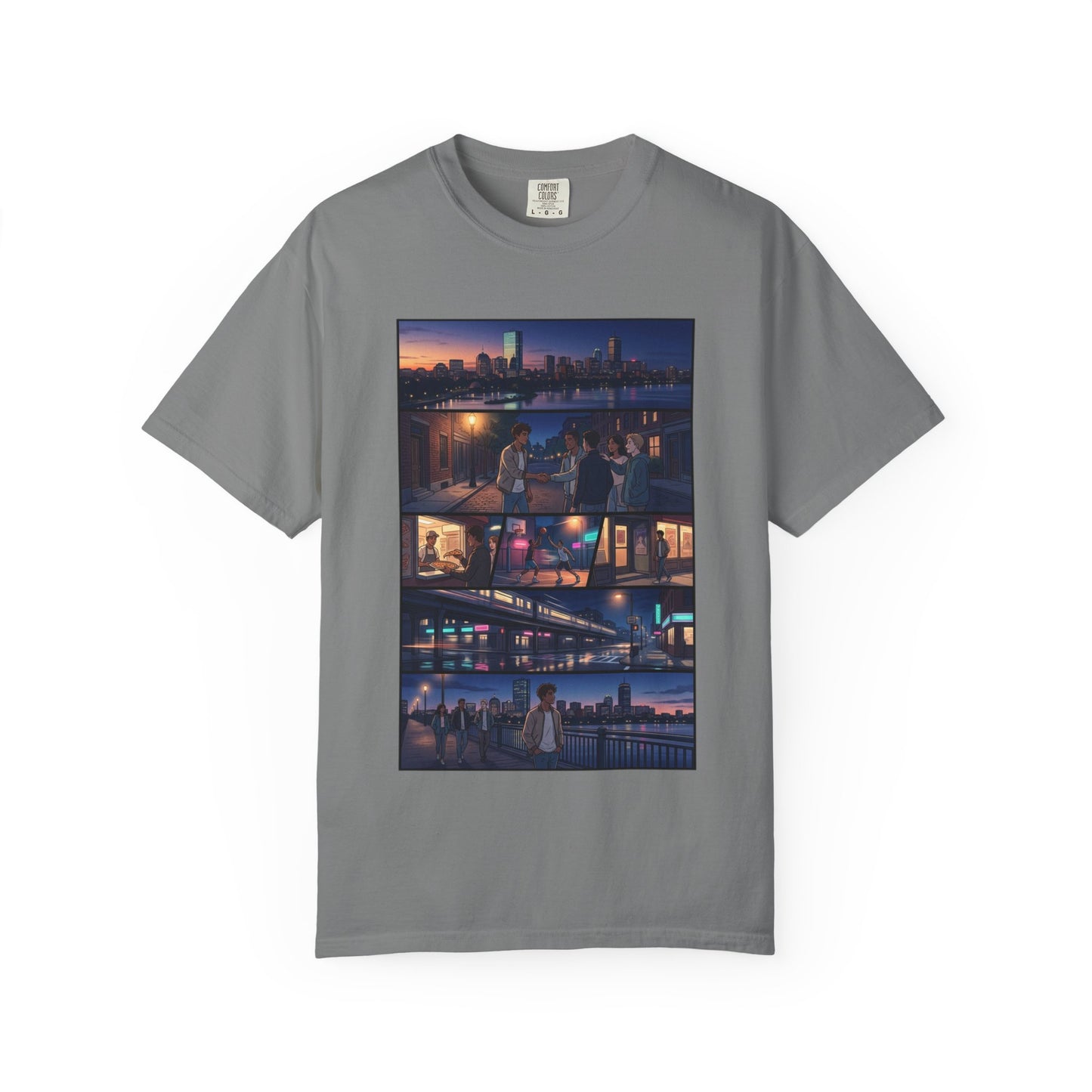 Boston: Built Different - City Nights Photo Collage T-Shirt