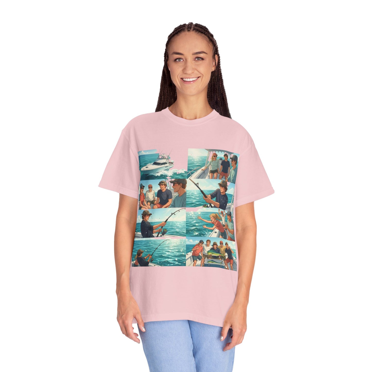 Deep Sea Energy (Friends Fishing Edition) Fishing Trip Photo Collage T-Shirt