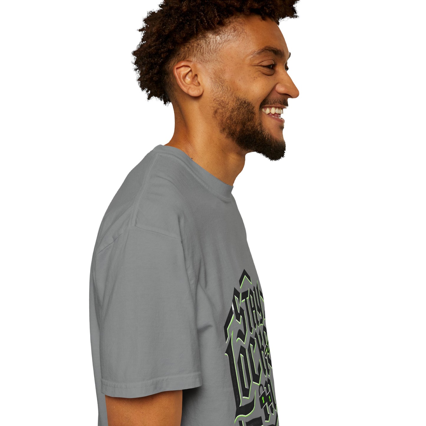 Stay Locked In T-Shirt — Bold Gothic Logo Tee