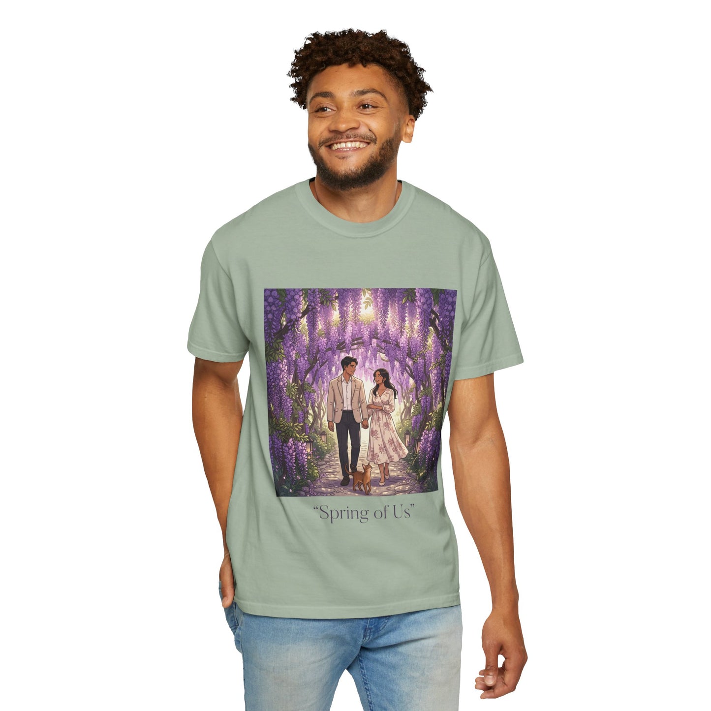 Spring of Us T-Shirt — Romantic Wisteria Couple Graphic Tee
