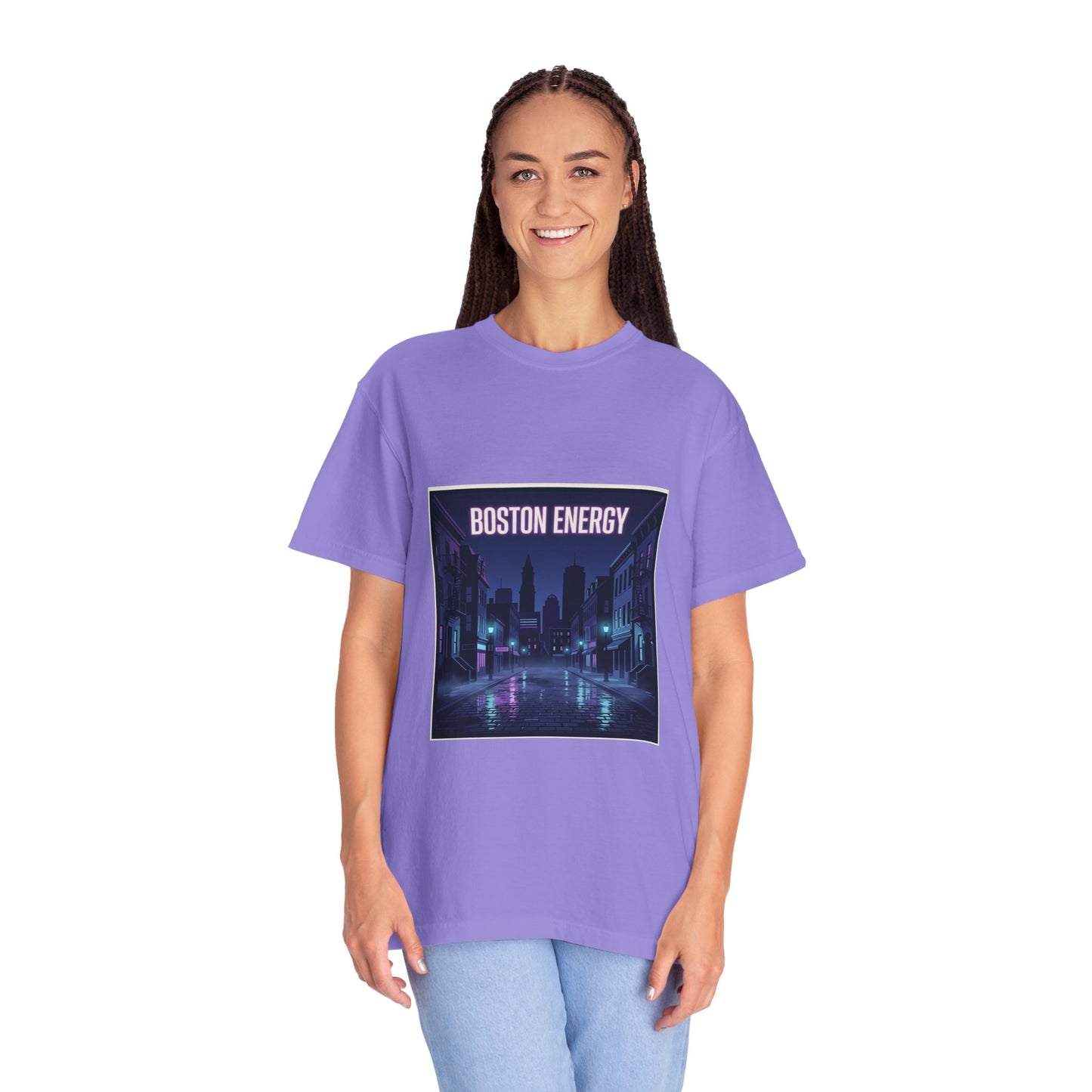 Boston Energy T-Shirt — Neon Cityscape Graphic Tee