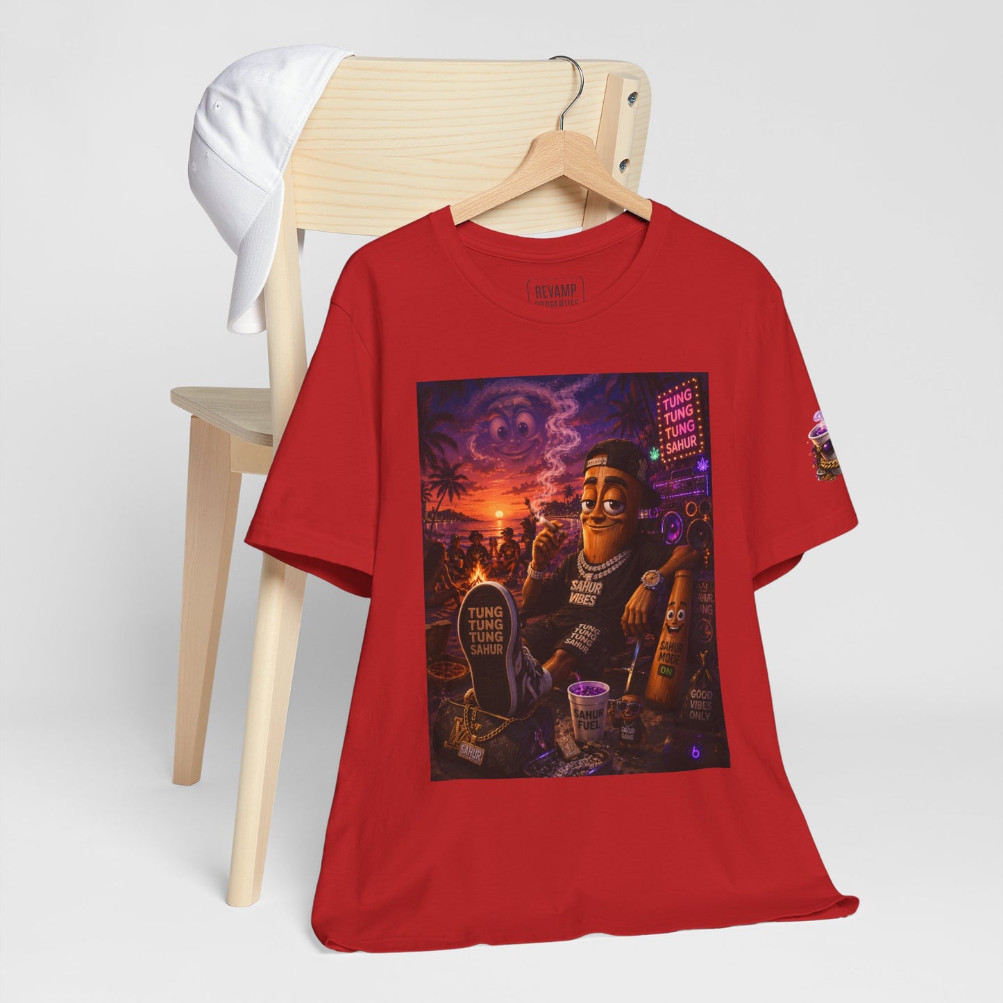 Tung Tung Tung Sahur T-Shirt — "Summertime Vibes" Retro Beach Party Graphic Tee