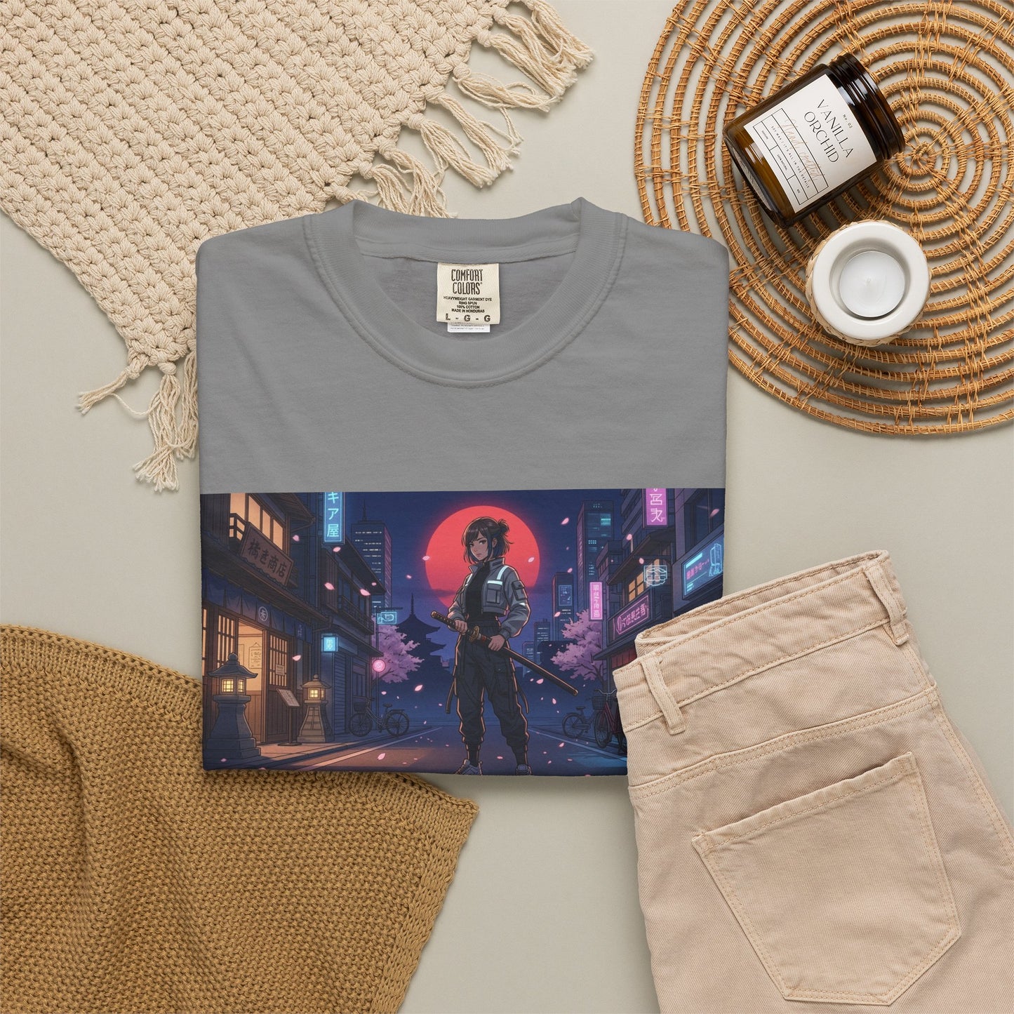 Japan — Samurai City Tradition + Nightscape T-Shirt —  Graphic Tee