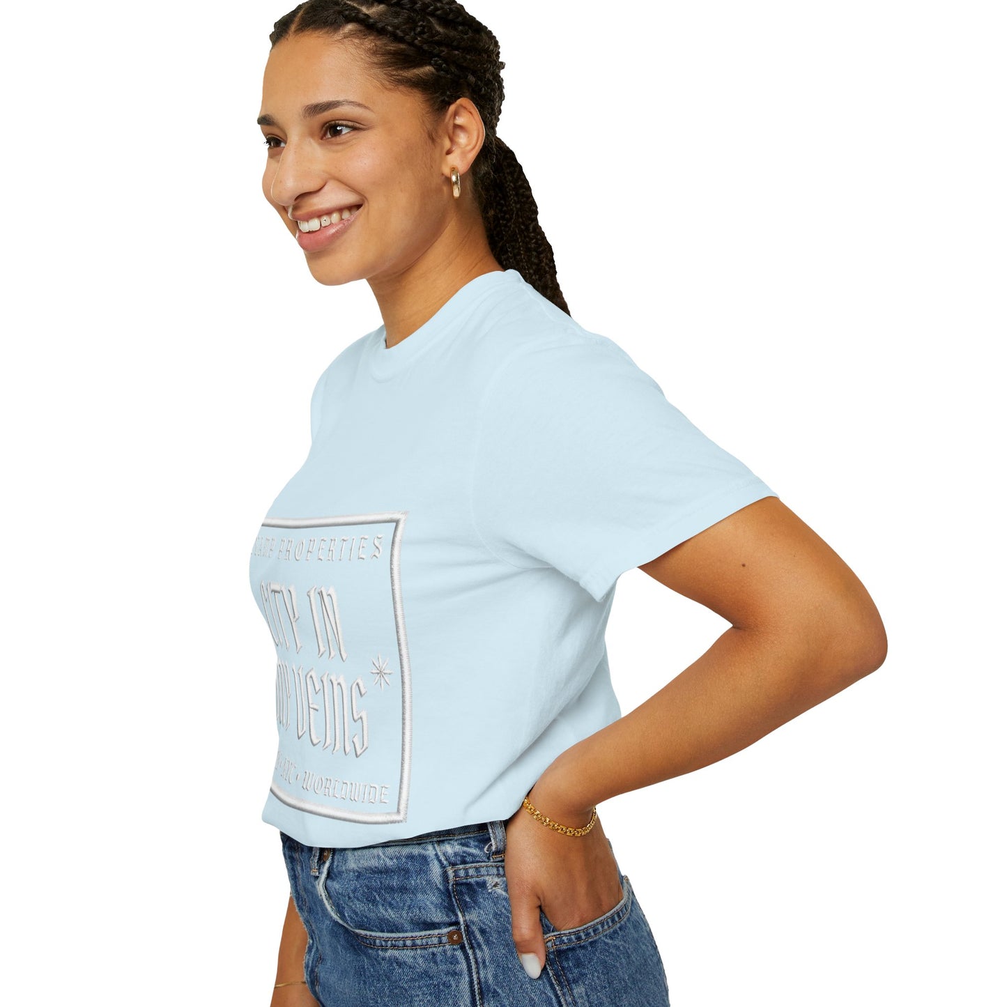 City In My Veins T‑Shirt — Vintage Cityscape Tee (Boston • NYC • Manchester)