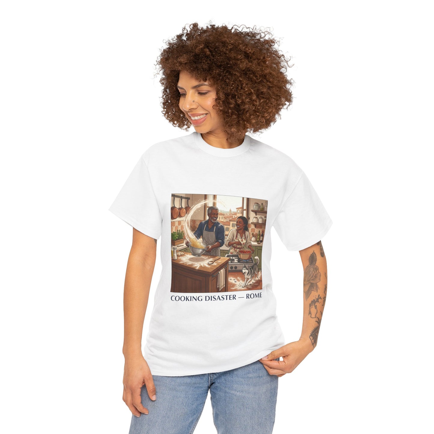 T-Shirt — 'Cooking Disaster — Rome' Illustrated Cooking Tee