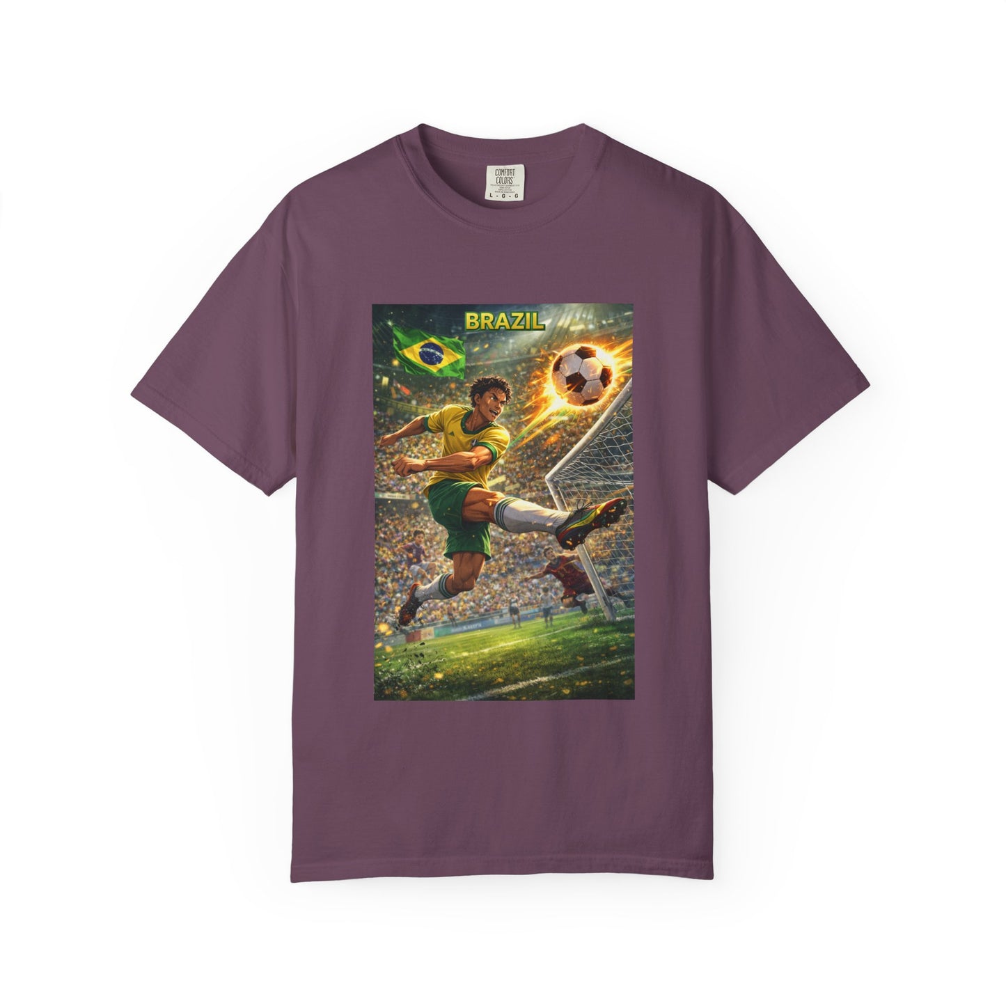 Brazil Soccer T-Shirt – Vintage Player Kick Graphic (Brazil)