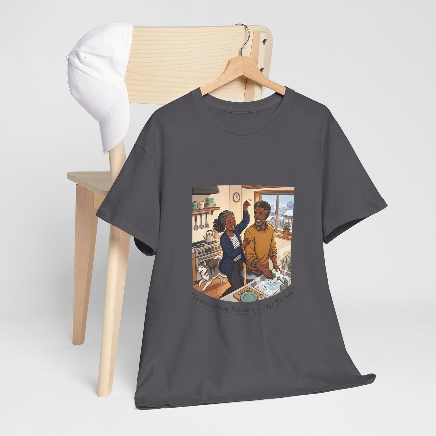 Dishwashing Dance Tee — Couple Kitchen Graphic T-Shirt