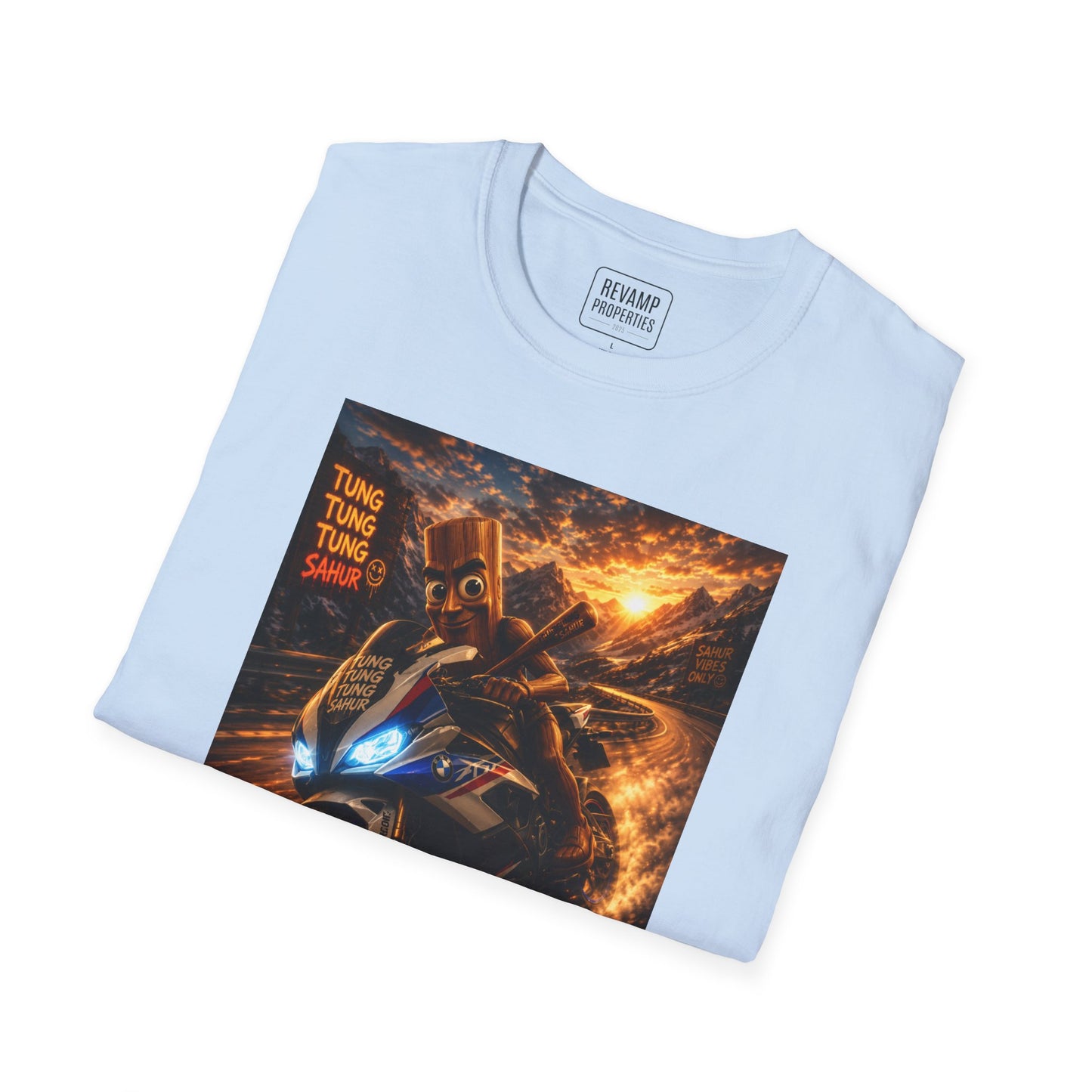 Tung Tung Tung Sahur 2 Wheels On Steel & Fire T-Shirt — "Time To Turn The Tide" Tee