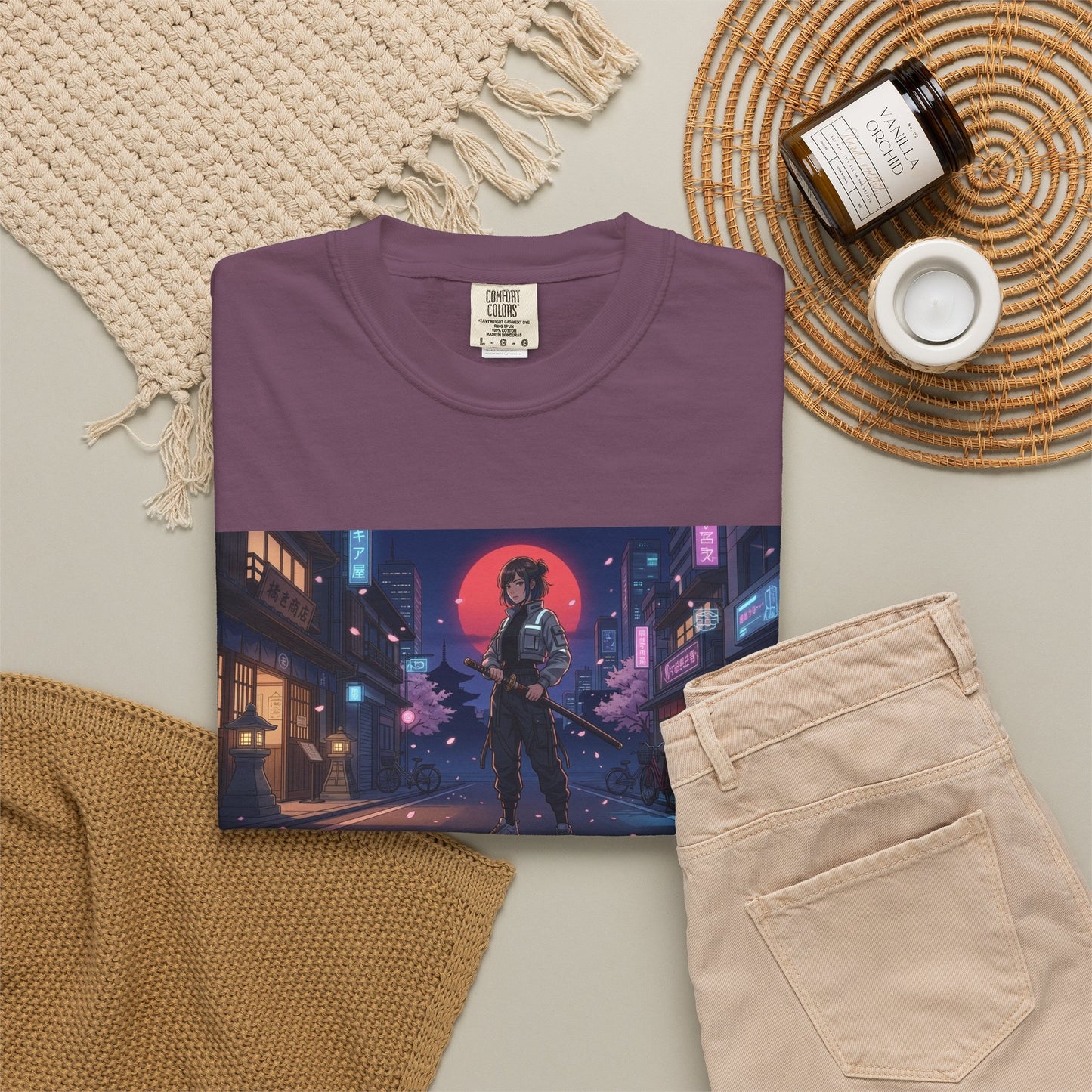 Japan — Samurai City Tradition + Nightscape T-Shirt —  Graphic Tee