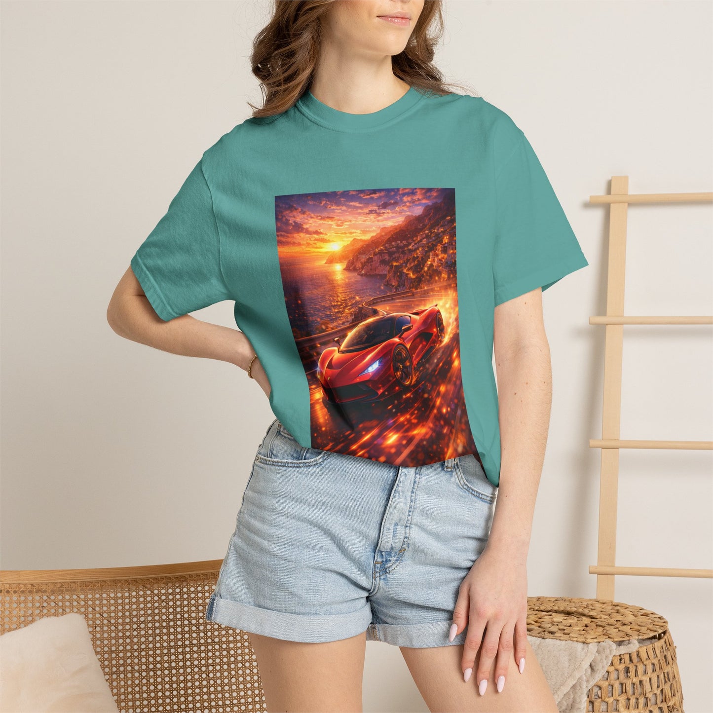 Ferrari F80- Amalfi Coast, Italy - T‑Shirt — Red Sports Car Print