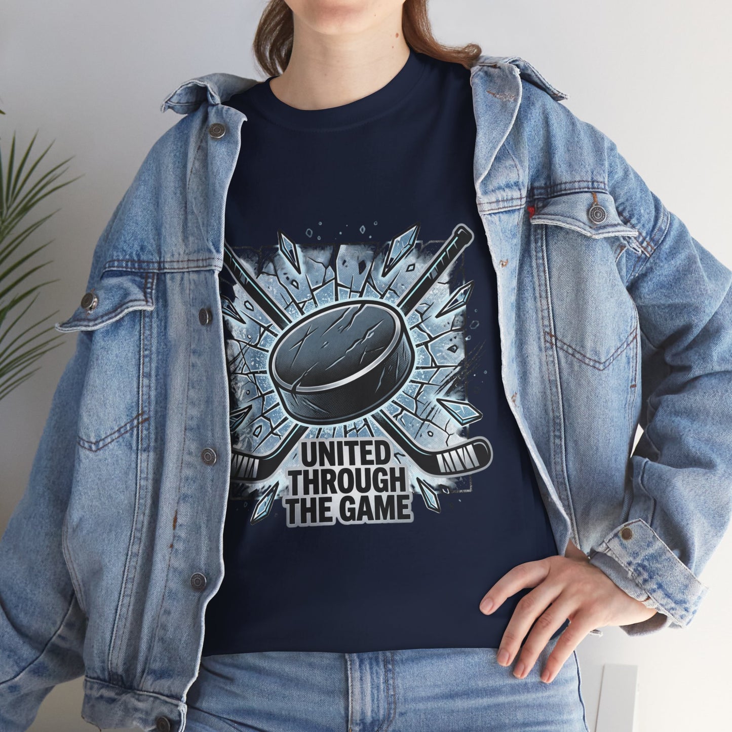 Hockey T-Shirt — "United Through the Game" Graphic Tee