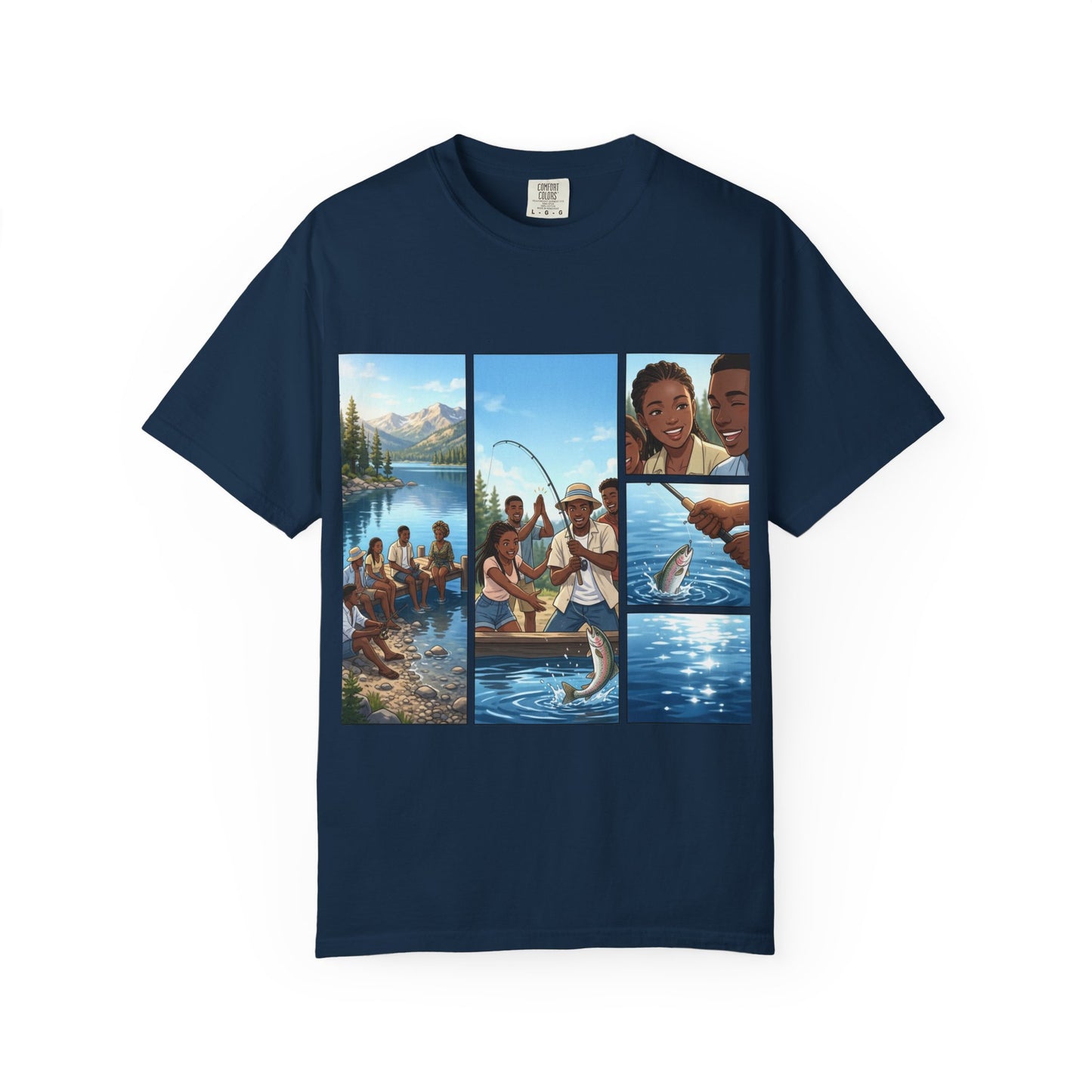 ake Tahoe Fishing Moments T-Shirt — Retro Outdoors Fishing Graphic Tee