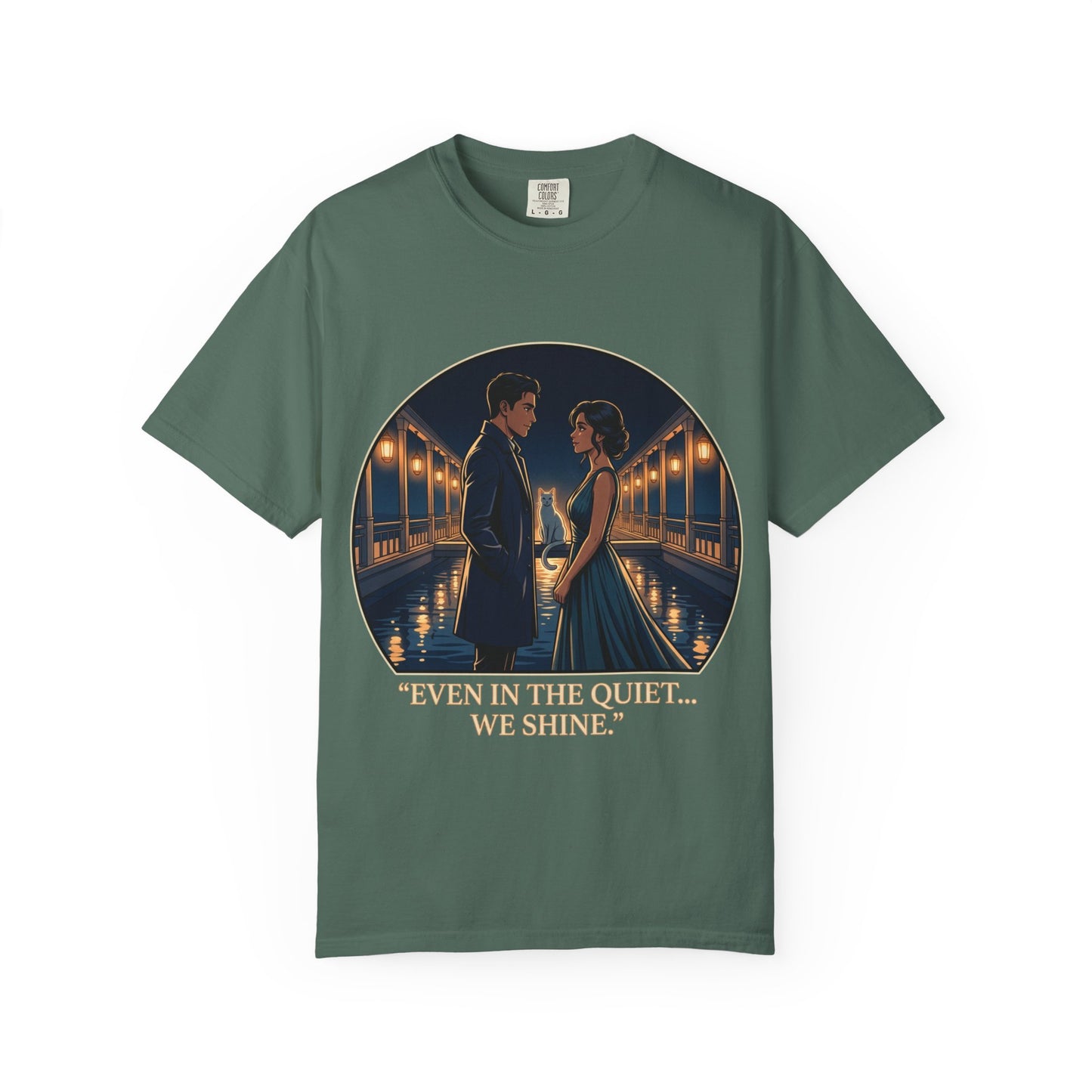 Romantic Night Stroll T-Shirt — "Even in the Quiet... We Shine" Graphic Tee