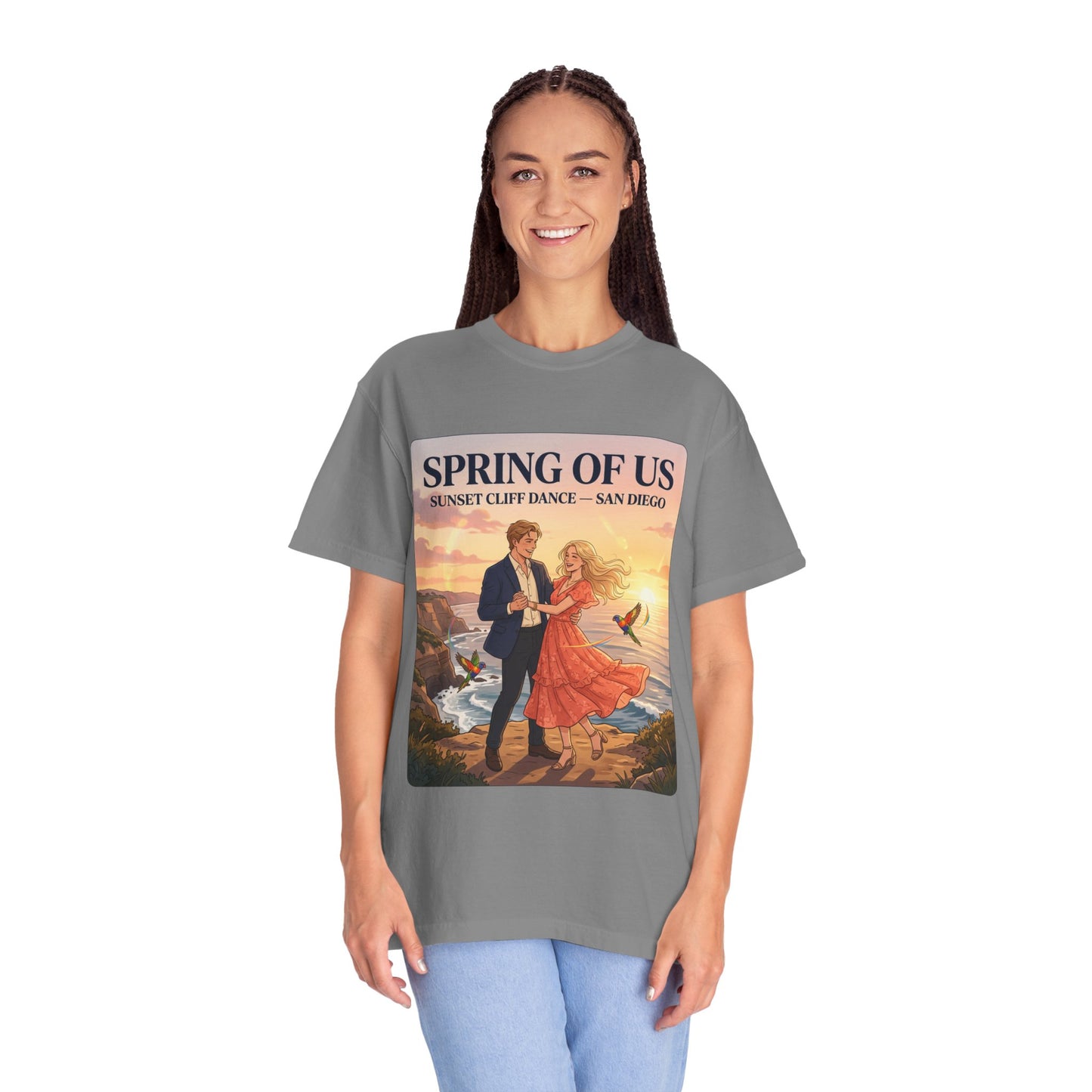 Spring of Us T‑Shirt — Sunset Cliff Dance San Diego Vintage Romance Tee