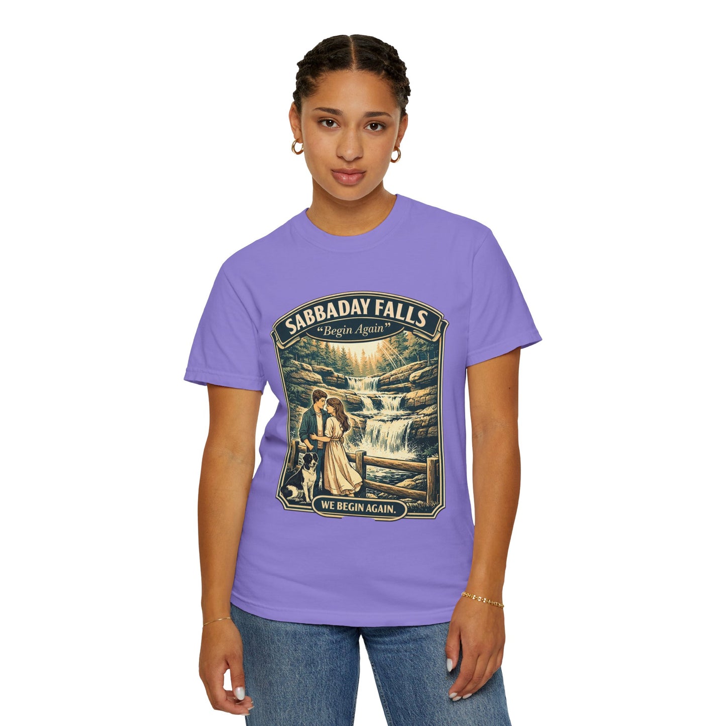 Sabbaday Falls 'We Begin Again' Vintage Nature T-Shirt