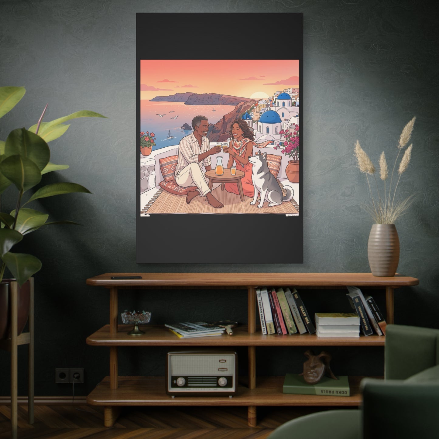 Santorini, Greece – “Sunset Serenade - Matte Canvas, Stretched, 1.25"