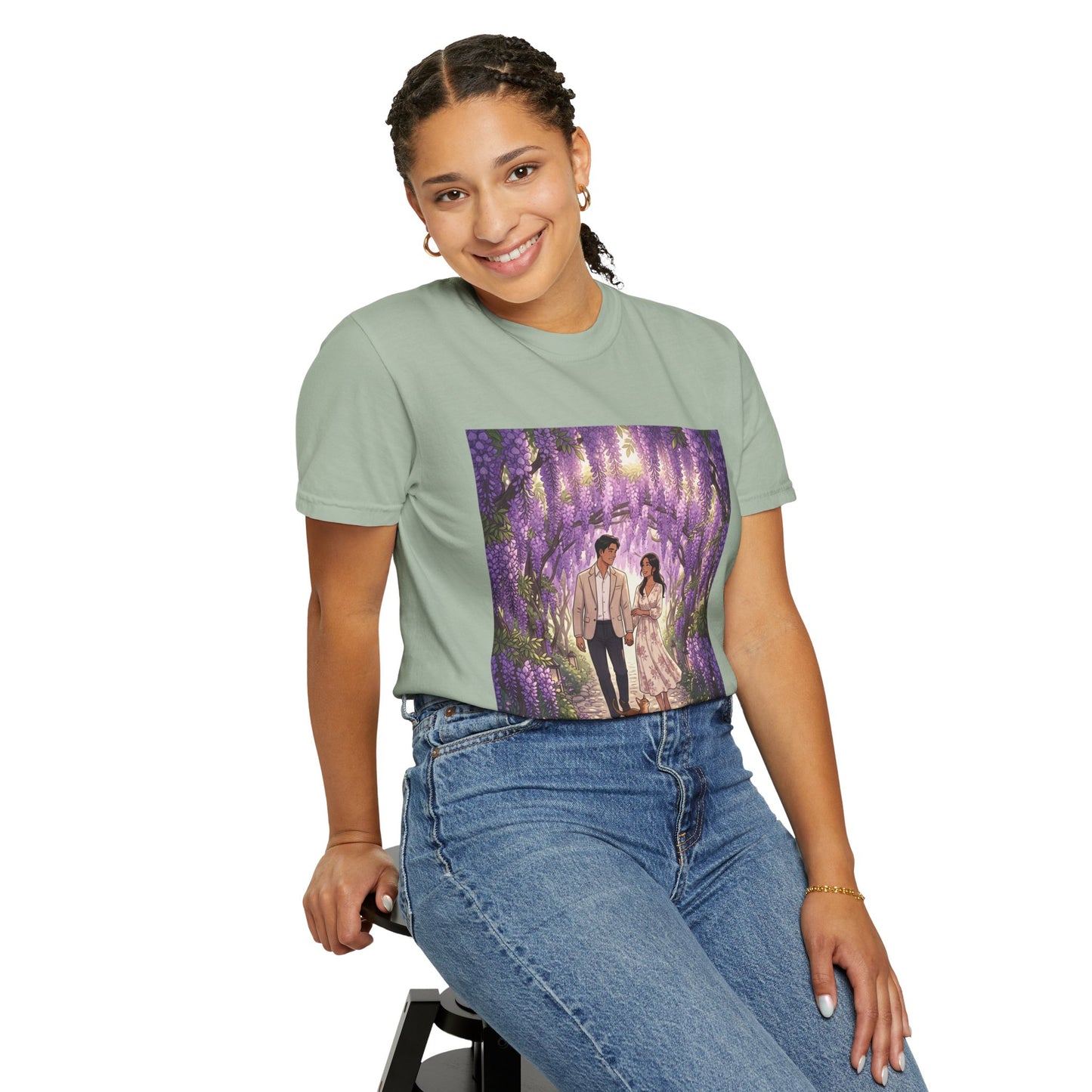 Spring of Us T-Shirt — Romantic Wisteria Couple Graphic Tee