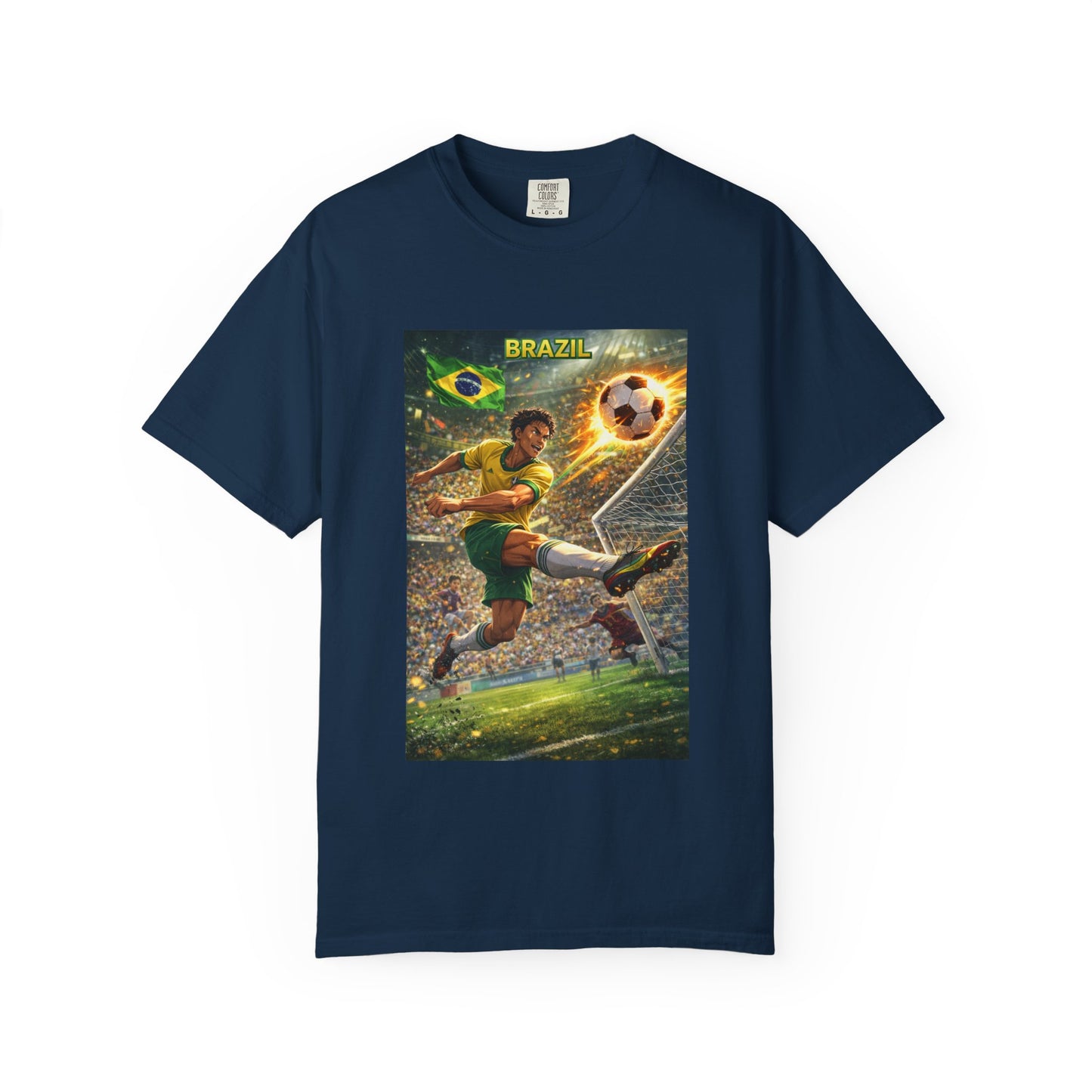 Brazil Soccer T-Shirt – Vintage Player Kick Graphic (Brazil)