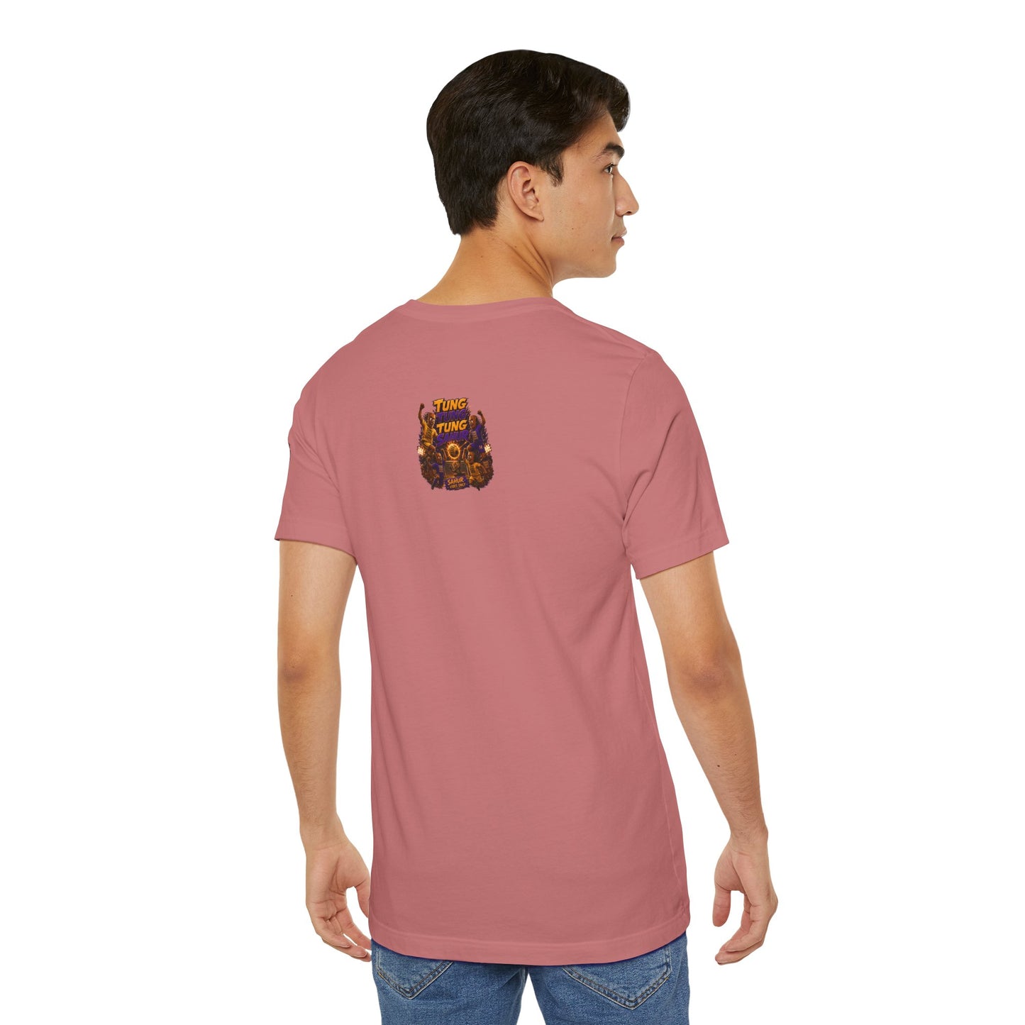 Tung Tung Tung Sahur Header Goal Soccer Action Graphic Tee — Team Court Night Design