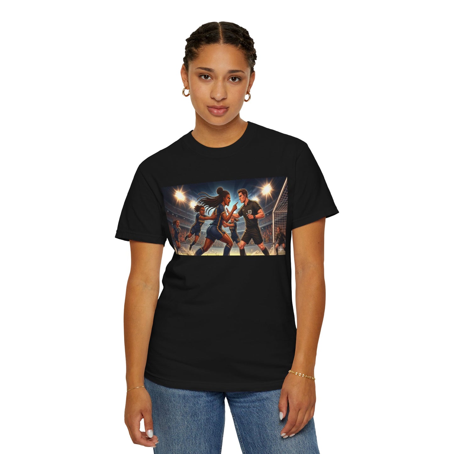Soccer Arguing With Referee T-Shirt — Vintage Stadium Action Graphic Tee